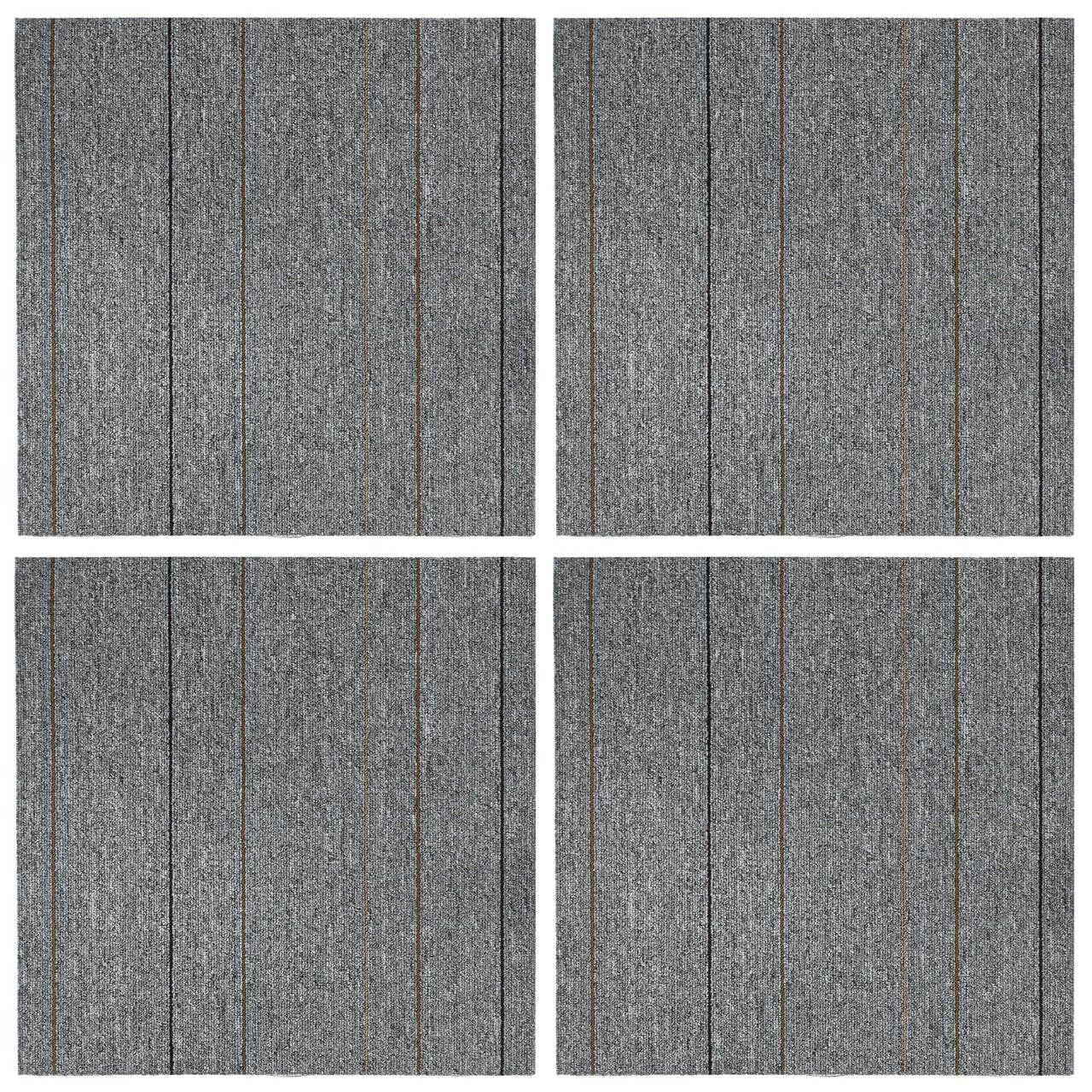 vidaXL Vloertegel Lichtgrijs met Streep 50 x 50 cm 4 pcs PP en Bitumen