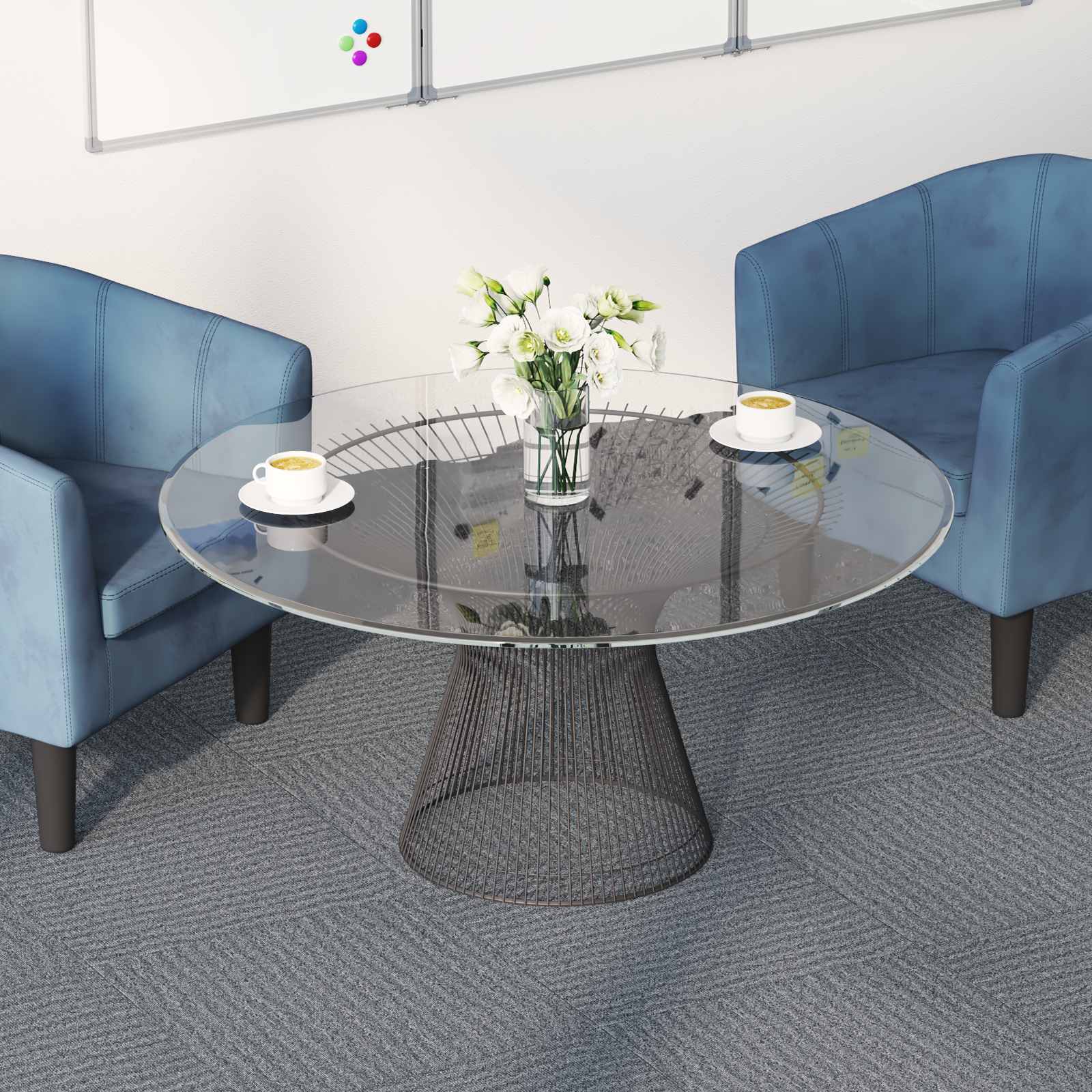 vidaXL Vloertegel Lichtgrijs met Streep 50 x 50 cm 4 pcs PP en Bitumen