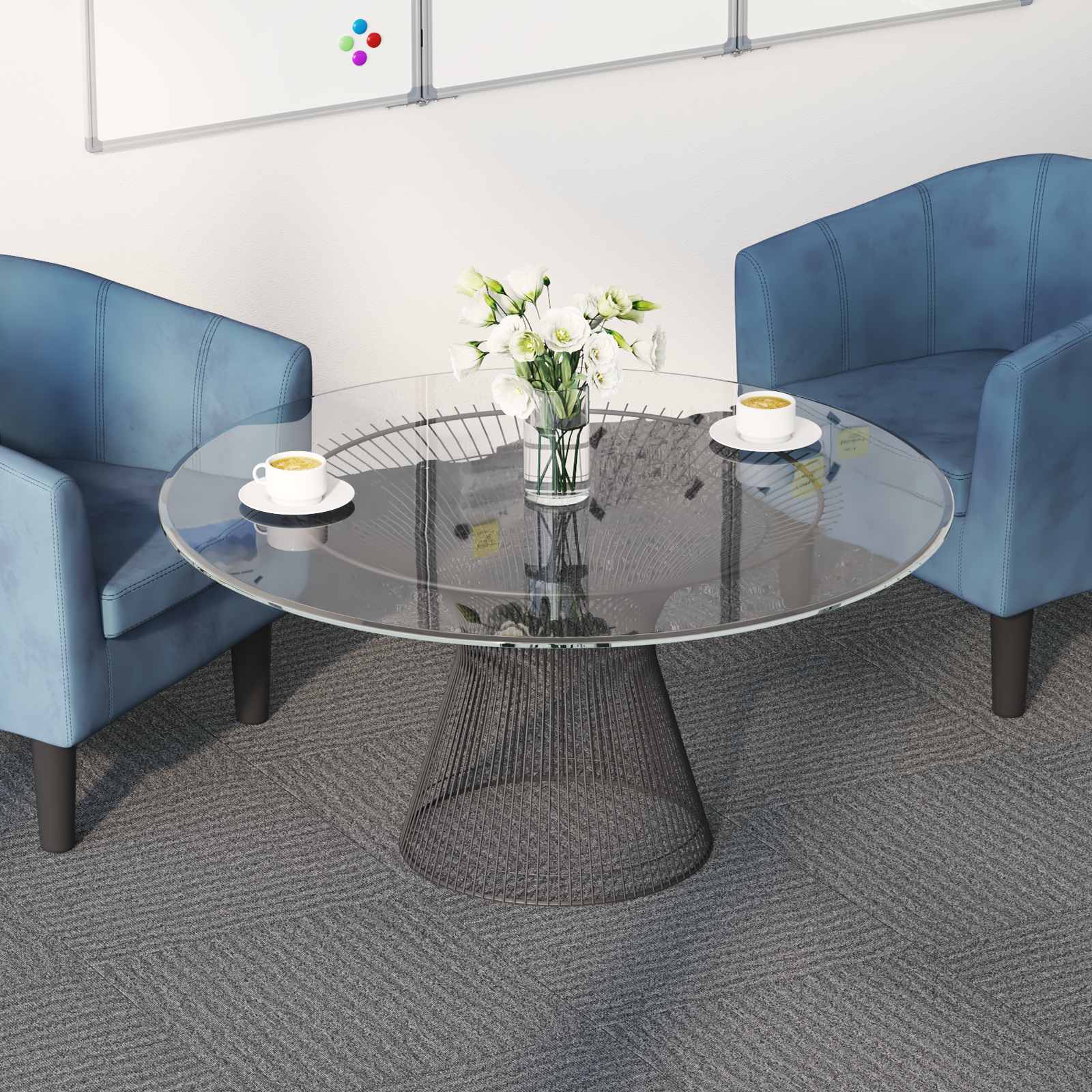 vidaXL Vloertegel Lichtgrijs met Streep 50 x 50 cm 4 pcs PP en Bitumen