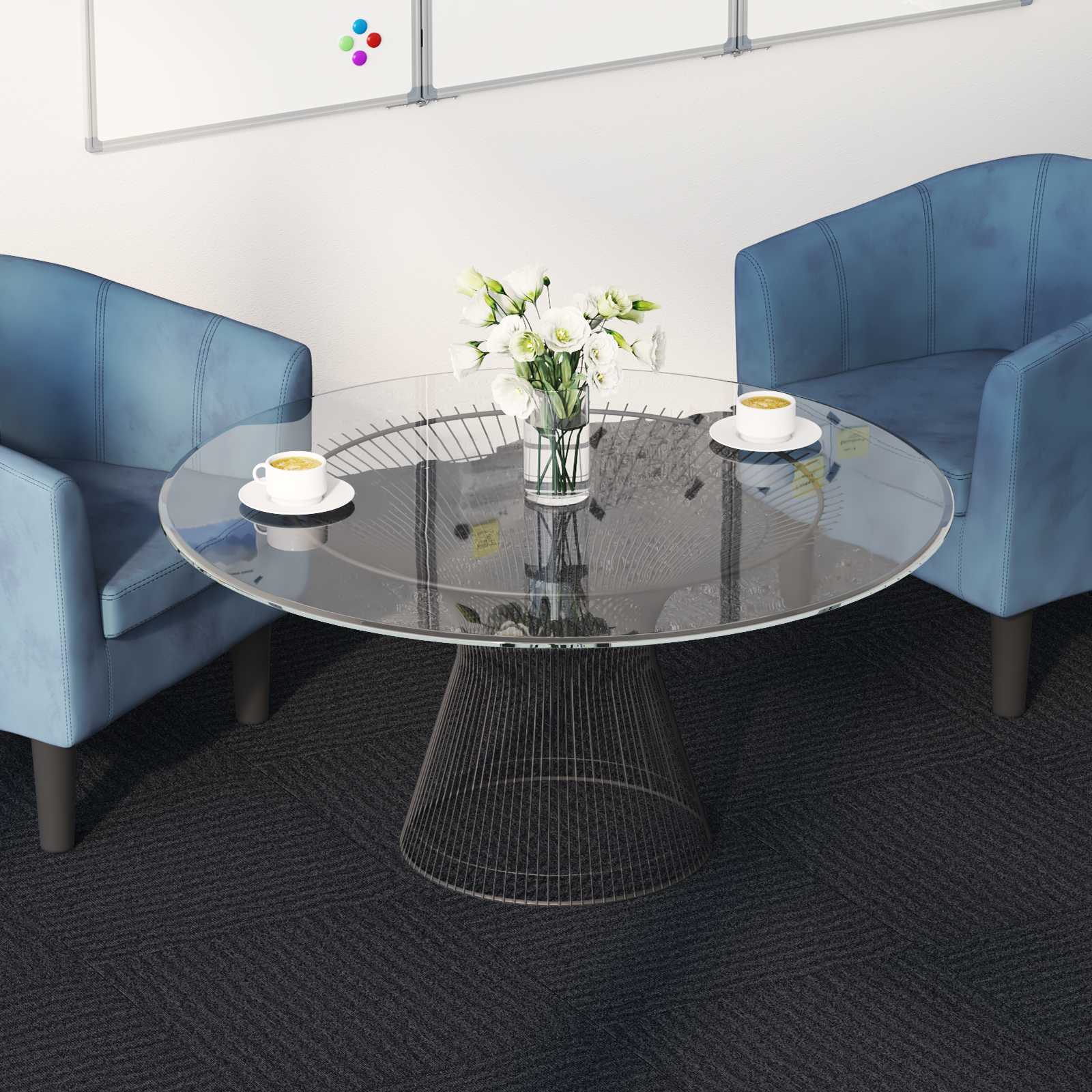vidaXL Vloertegel Lichtgrijs met Streep 50 x 50 cm 4 pcs PP en Bitumen