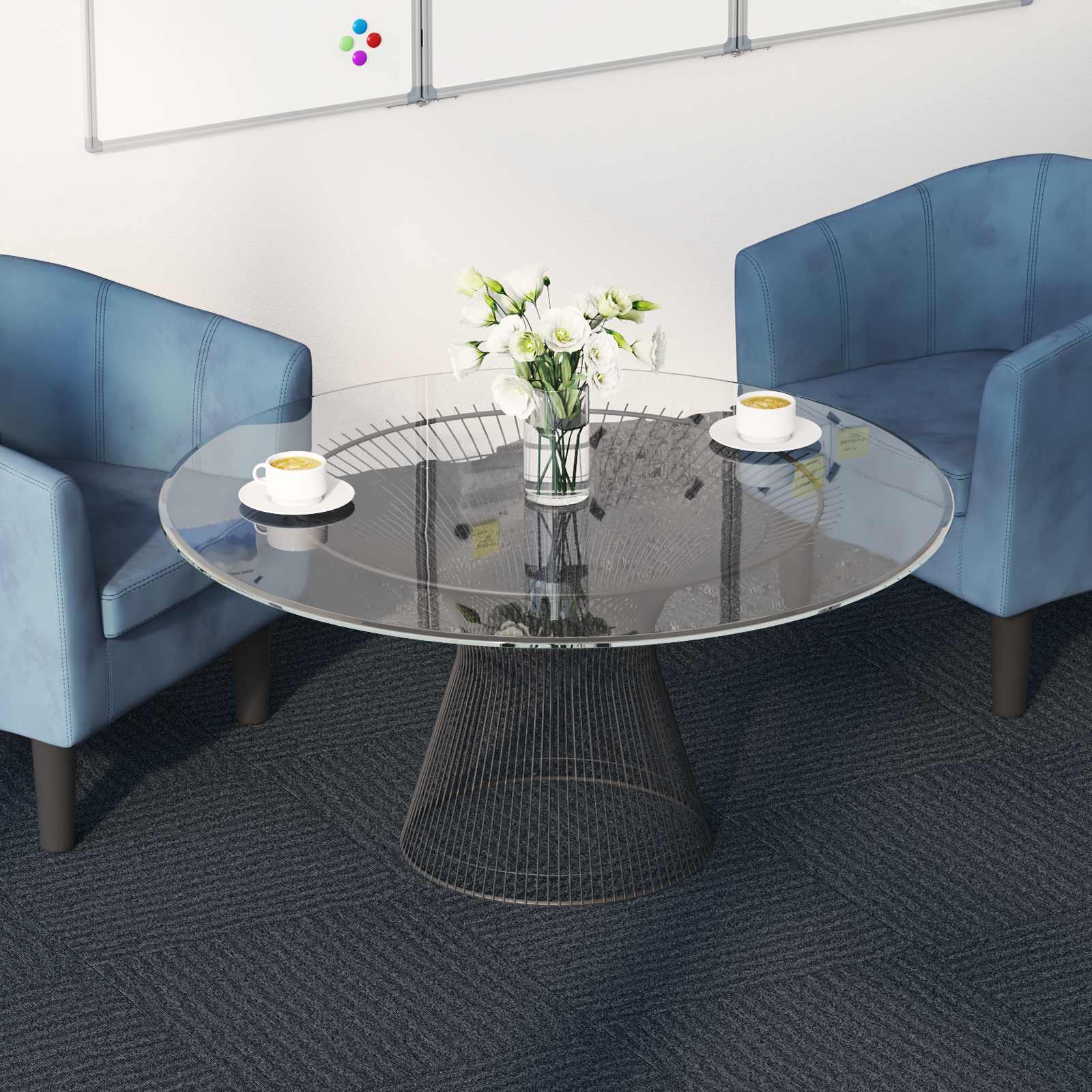 vidaXL Vloertegel Lichtgrijs met Streep 50 x 50 cm 4 pcs PP en Bitumen