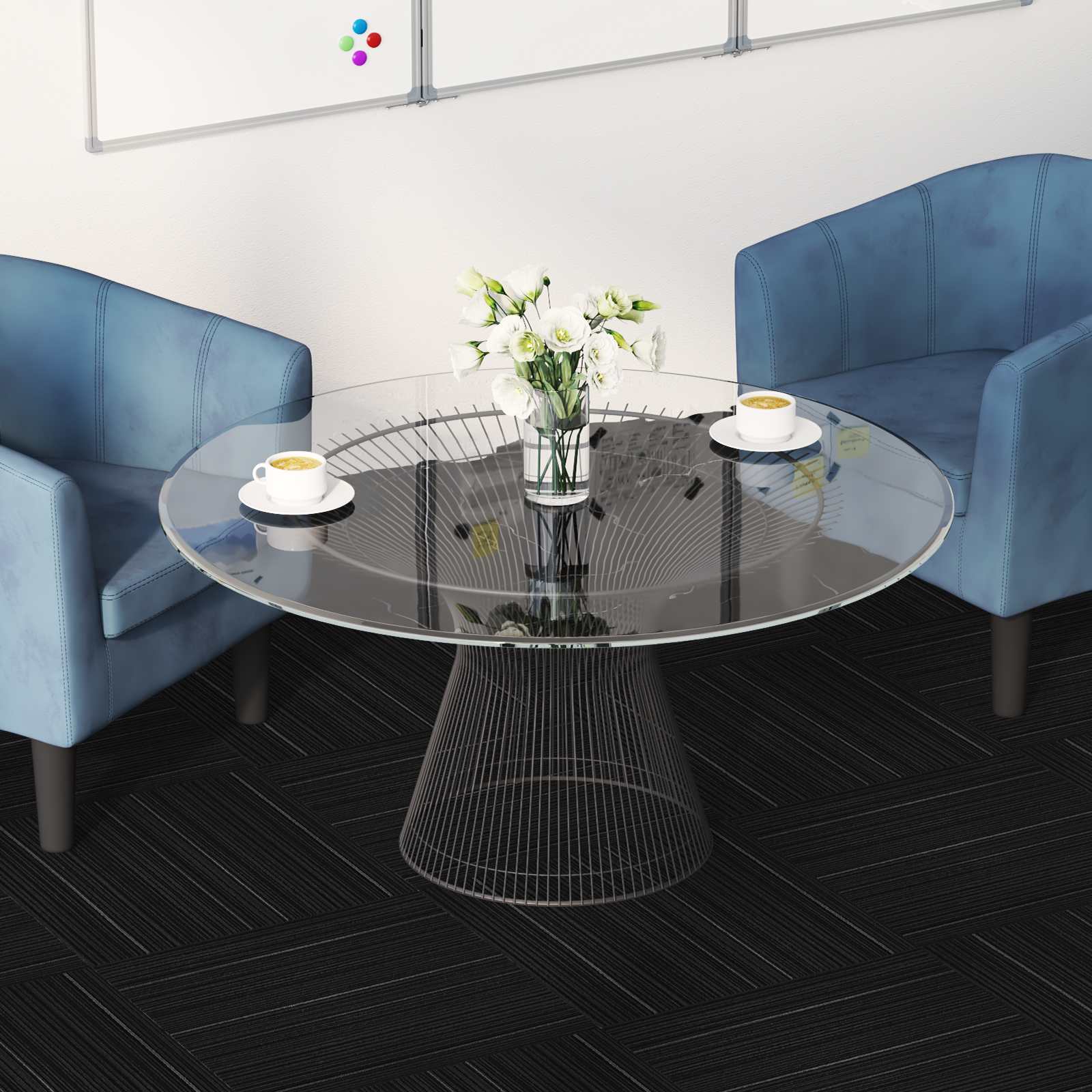 vidaXL Vloertegel Lichtgrijs met Streep 50 x 50 cm 4 pcs PP en Bitumen