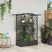 vidaXL Verhoogd Bed met Trellis en Dak Bruin 124 x 40 x 126 cm PP