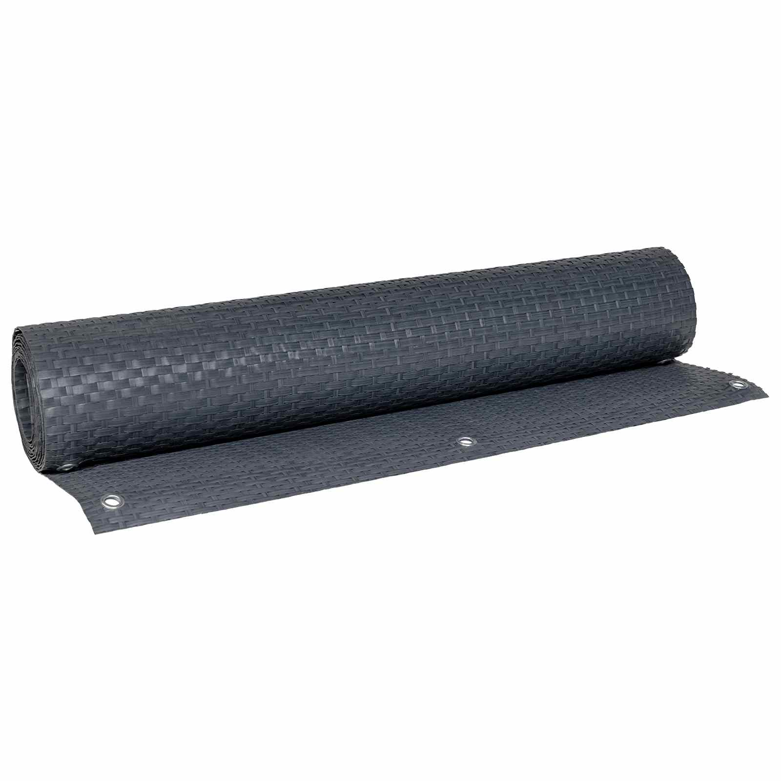 vidaXL Balkonscherm met oogjes Antracietkleurig polyrattan