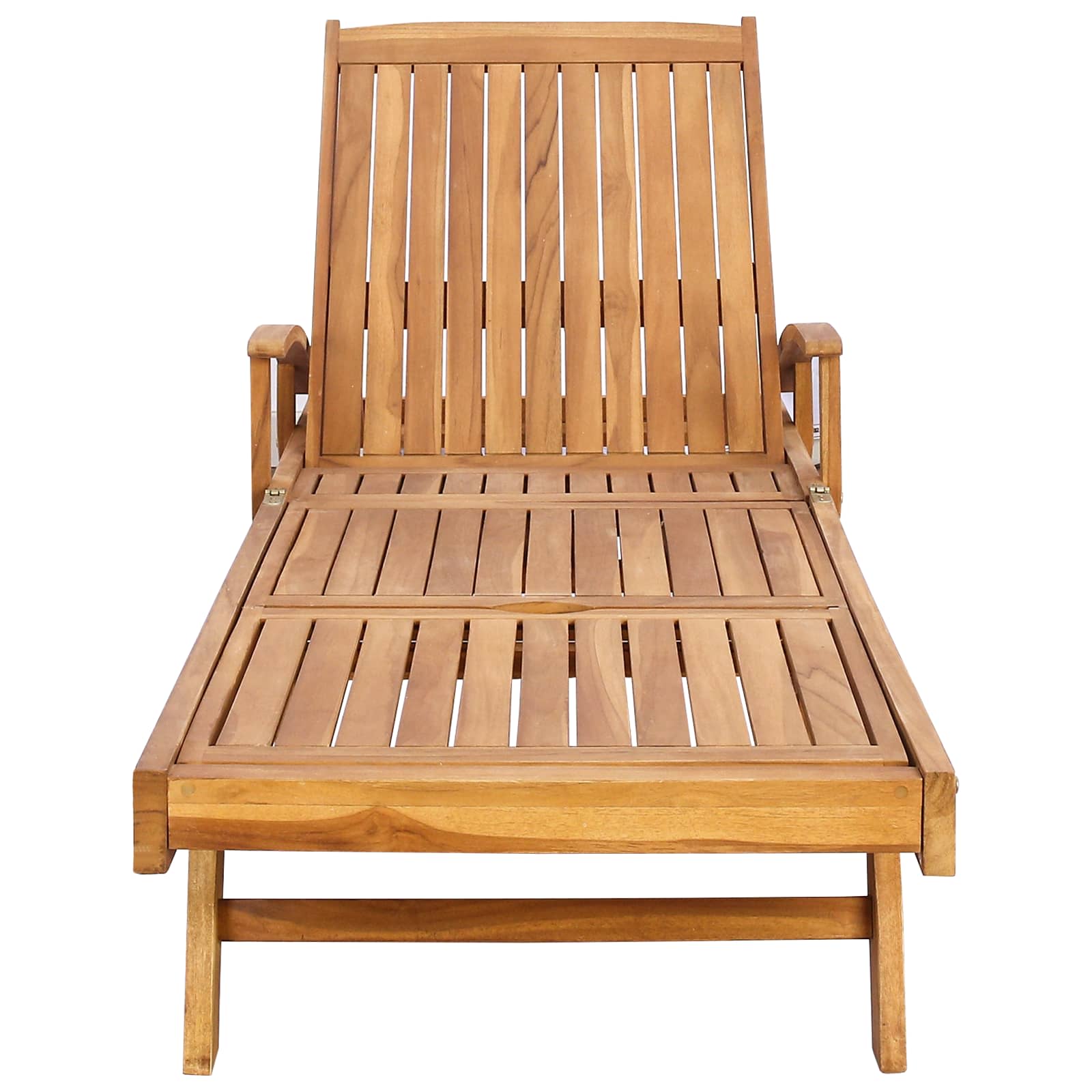 vidaXL Ligbed met tafel Bruin Massief Teakhout