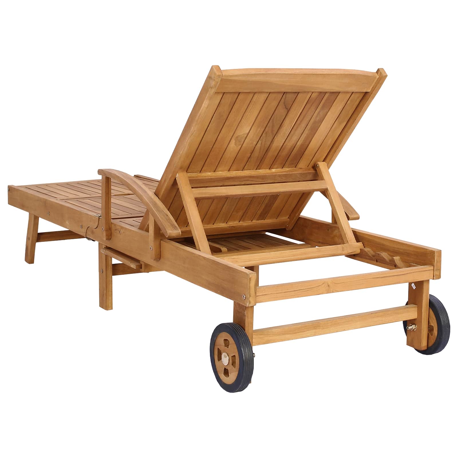 vidaXL Ligbed met tafel Bruin Massief Teakhout