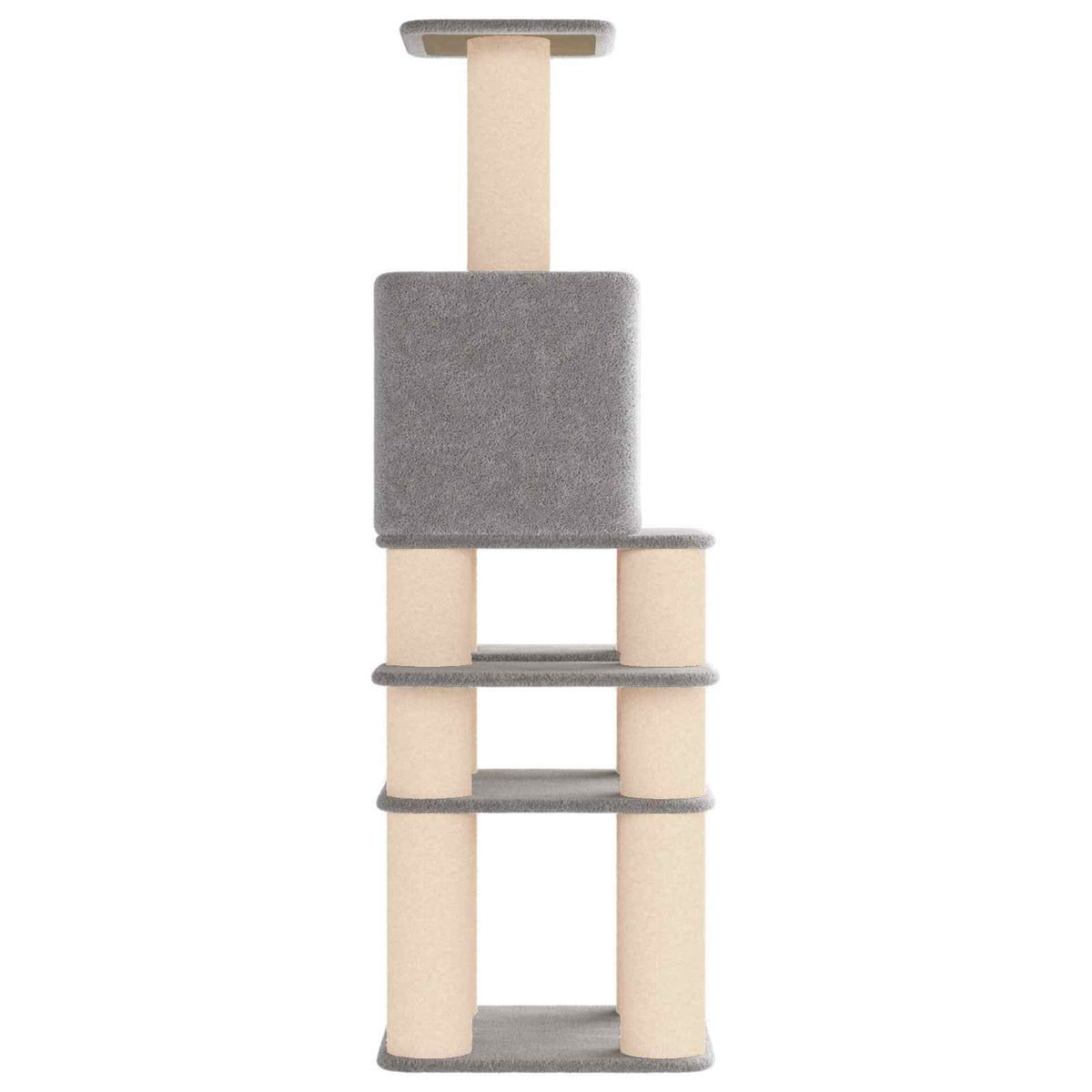vidaXL Kattenboom met sisal krabpalen Lichtgrijs 180 cm