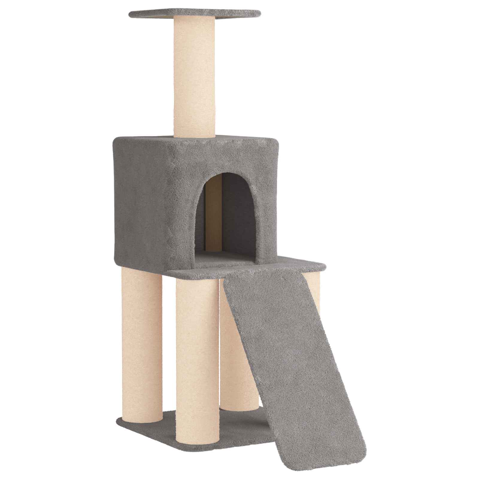 vidaXL Kattenboom met sisal krabpalen Lichtgrijs 146 cm