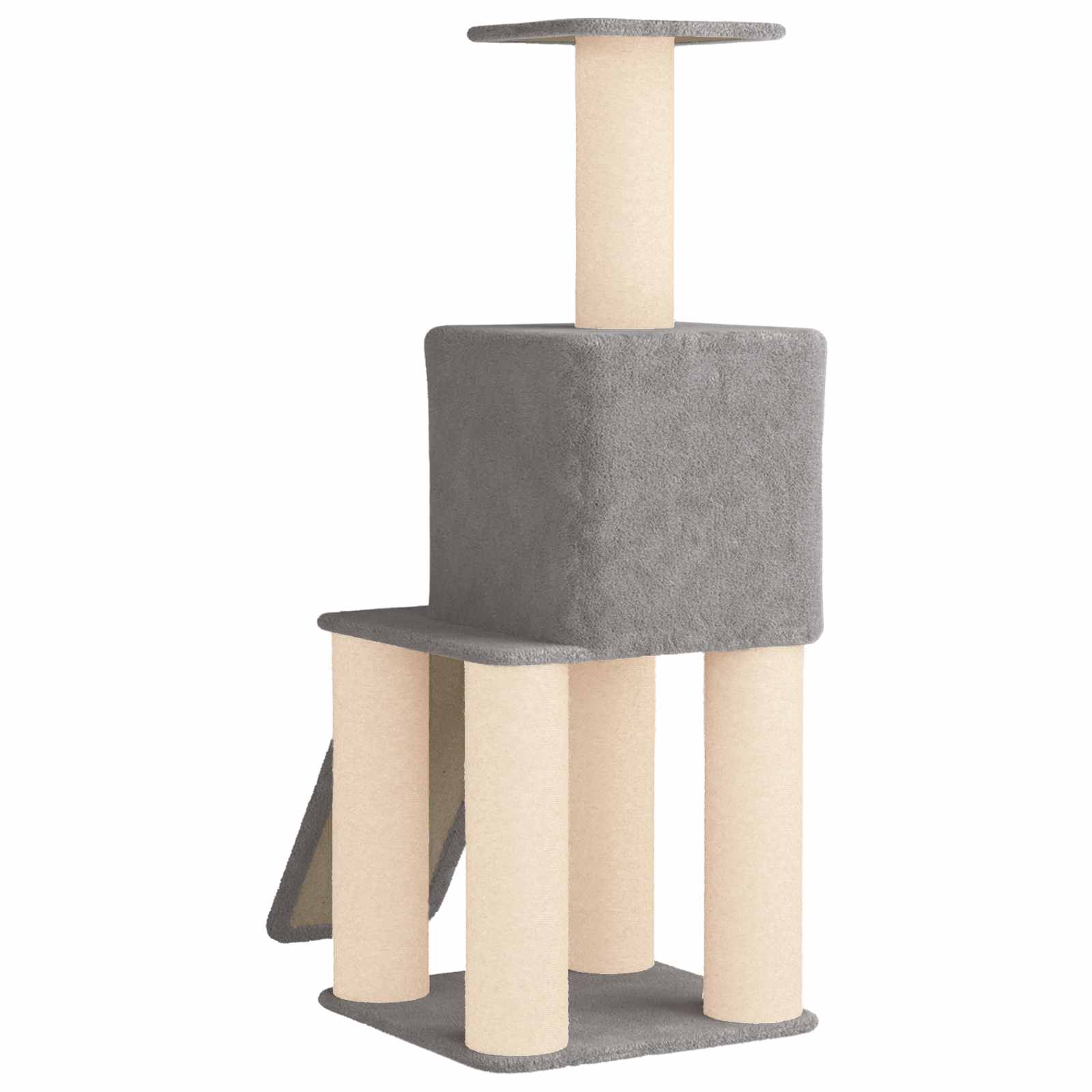 vidaXL Kattenboom met sisal krabpalen Lichtgrijs 146 cm