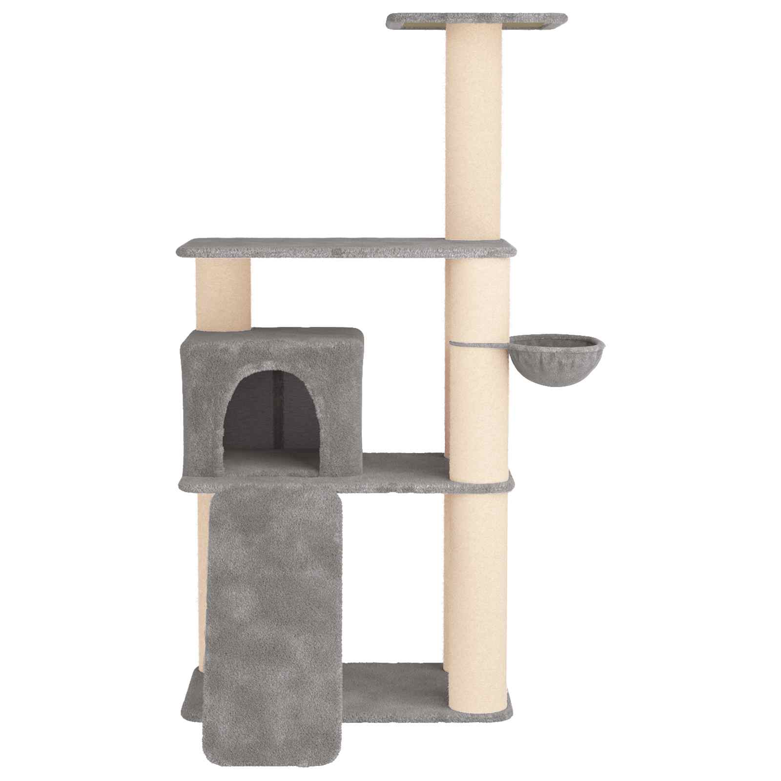 vidaXL Kattenboom met sisal krabpalen Lichtgrijs 173 cm