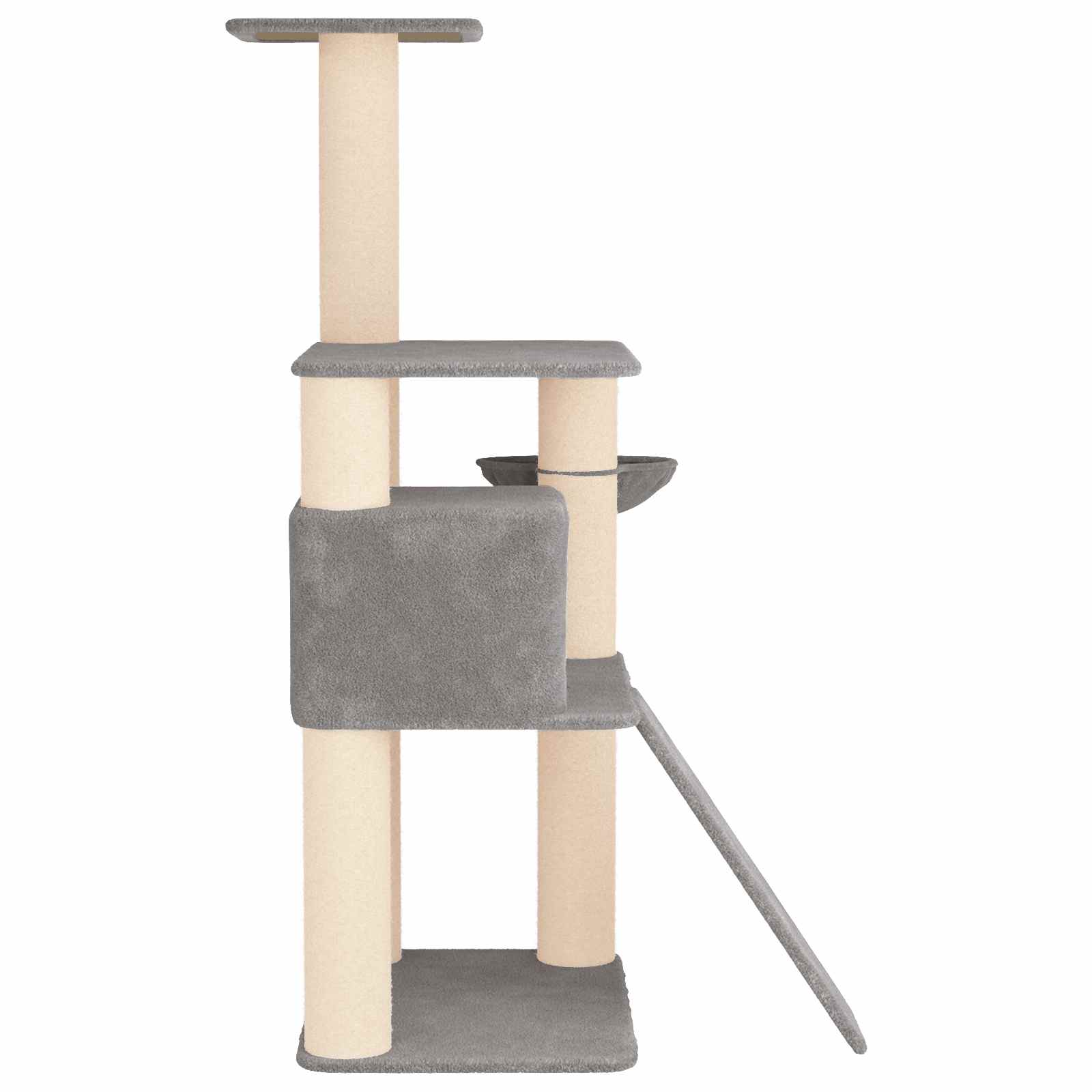 vidaXL Kattenboom met sisal krabpalen Lichtgrijs 173 cm