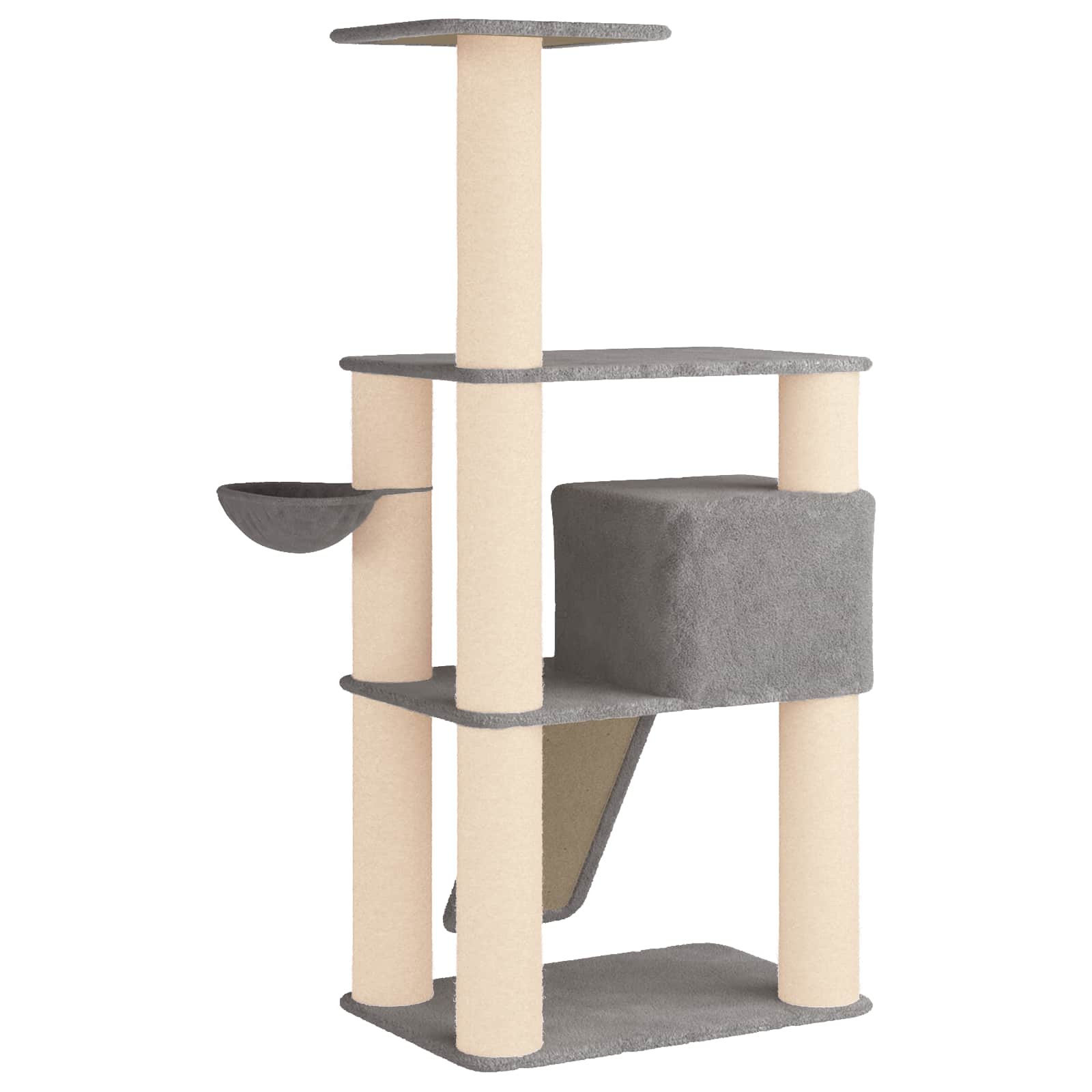 vidaXL Kattenboom met sisal krabpalen Lichtgrijs 173 cm