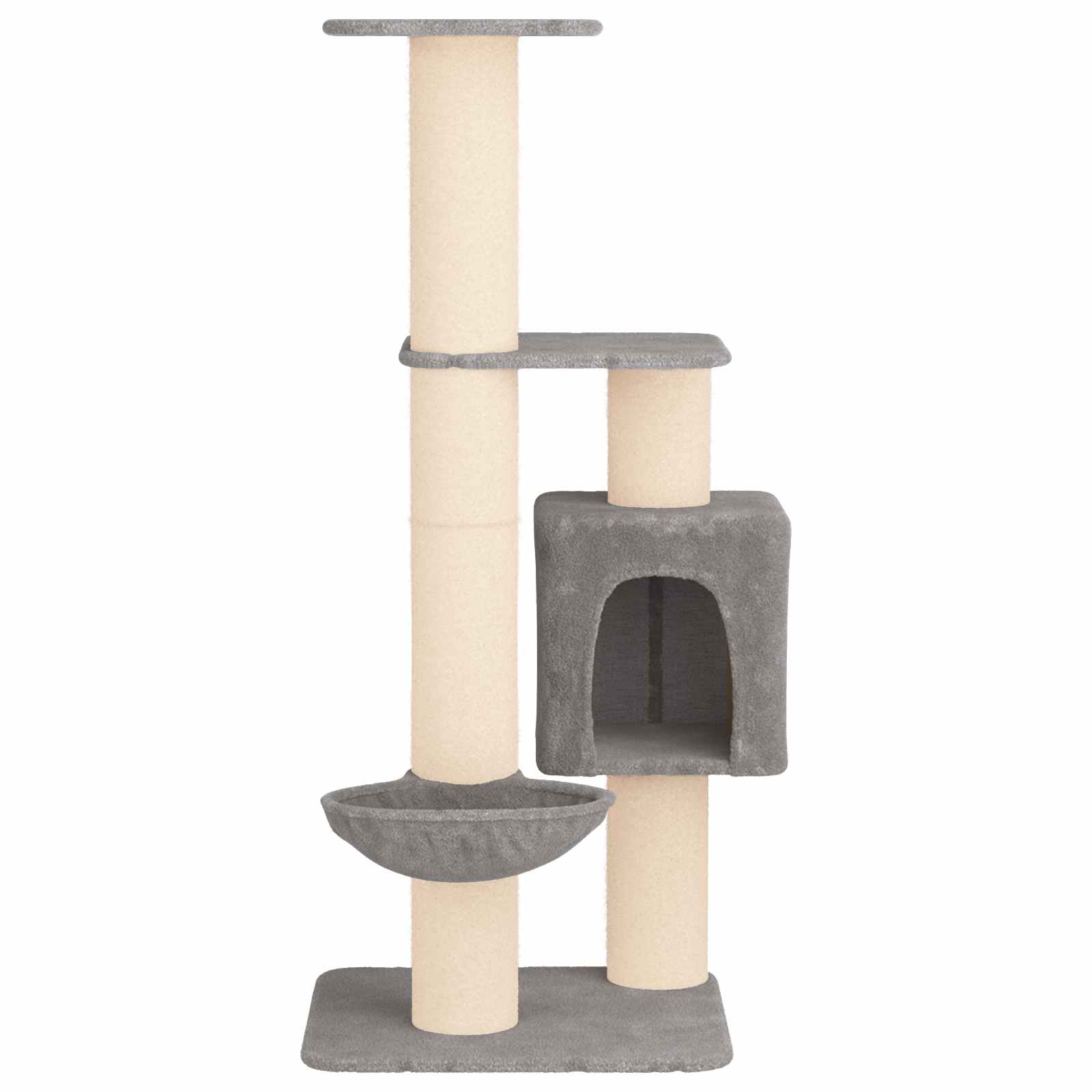 vidaXL Kattenboom met sisal krabpalen Lichtgrijs 137 cm