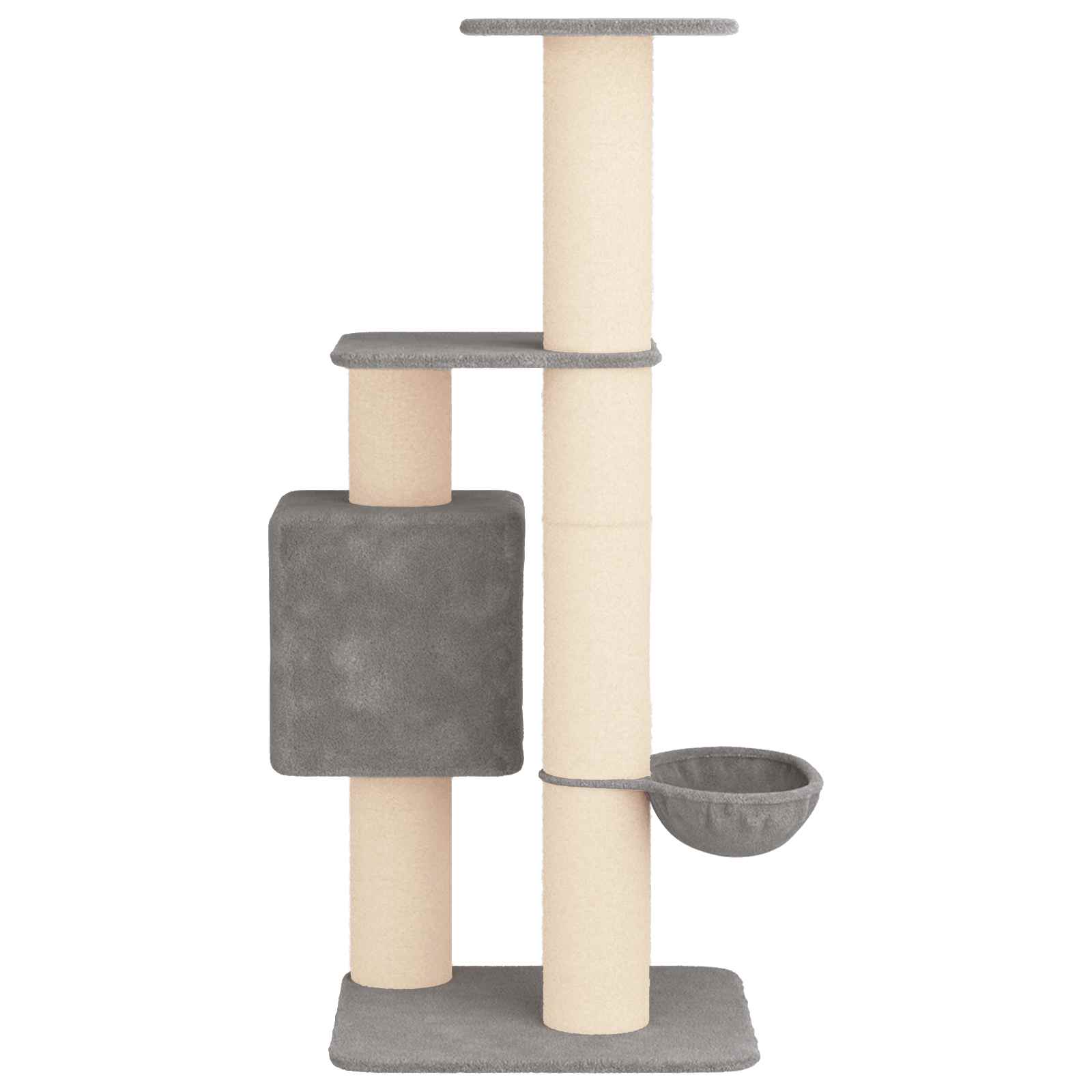 vidaXL Kattenboom met sisal krabpalen Lichtgrijs 137 cm