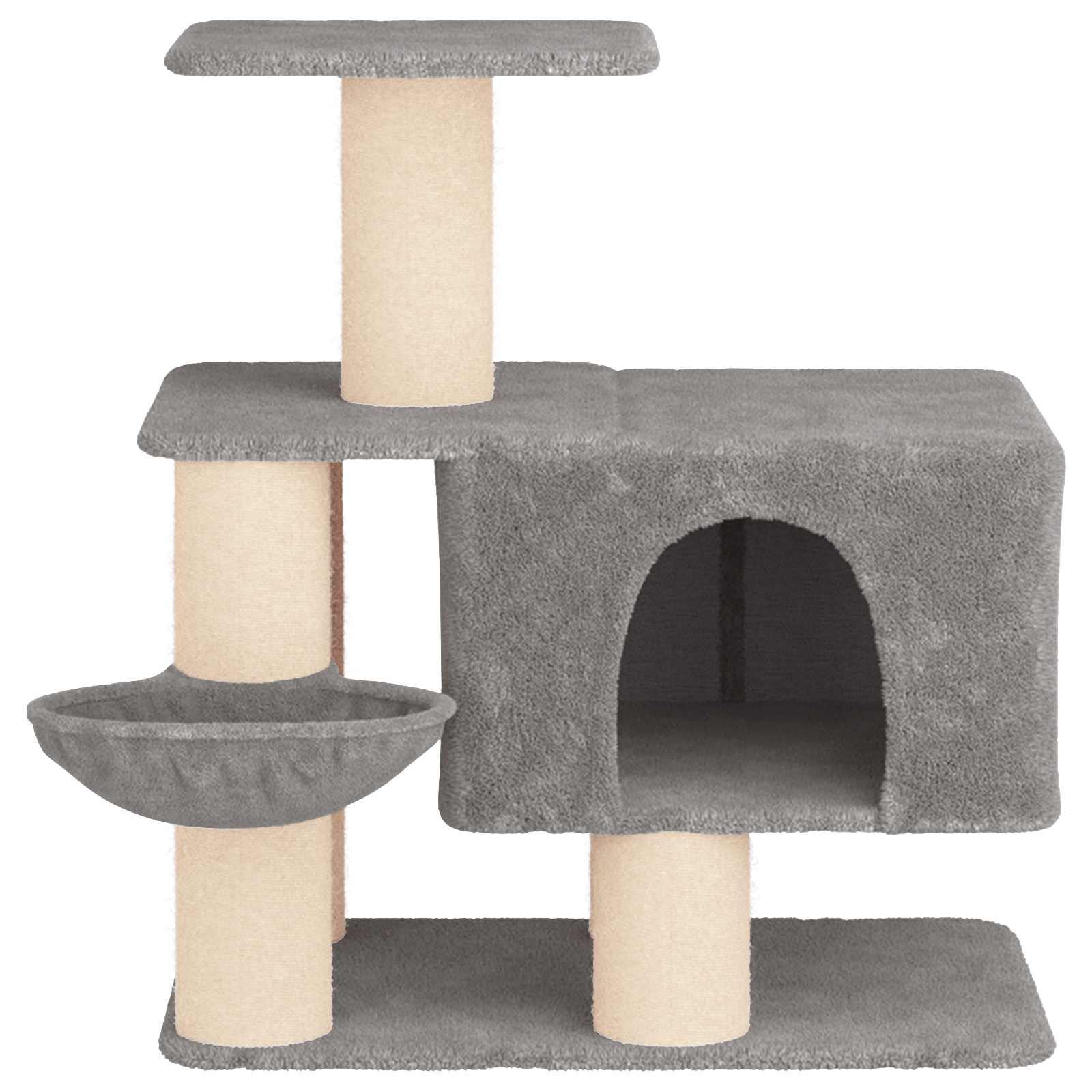 vidaXL Kattenboom met sisal krabpalen Lichtgrijs 96 cm