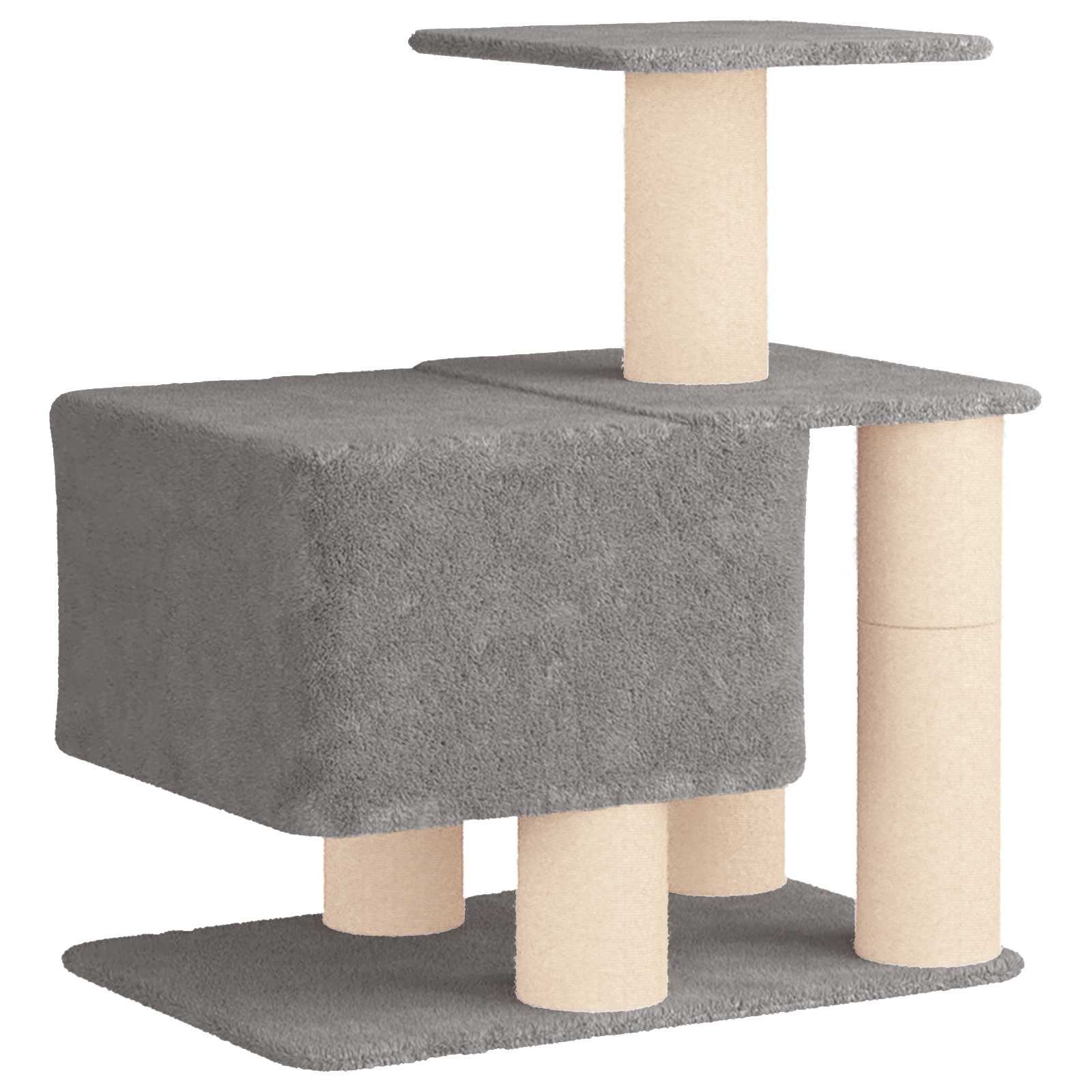 vidaXL Kattenboom met sisal krabpalen Lichtgrijs 96 cm