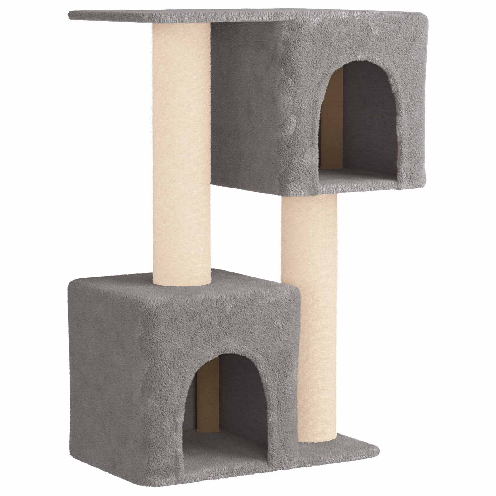 vidaXL Kattenboom met sisal krabpalen Lichtgrijs 114 cm