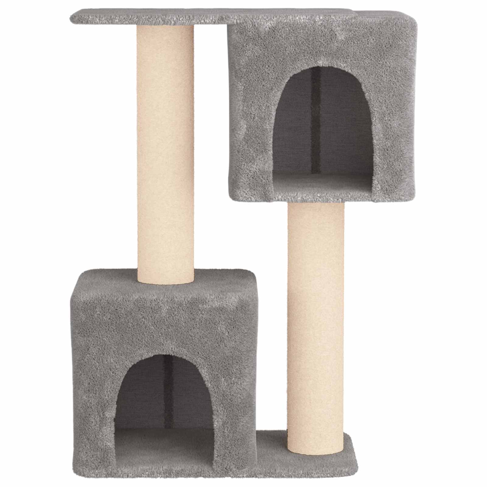 vidaXL Kattenboom met sisal krabpalen Lichtgrijs 114 cm
