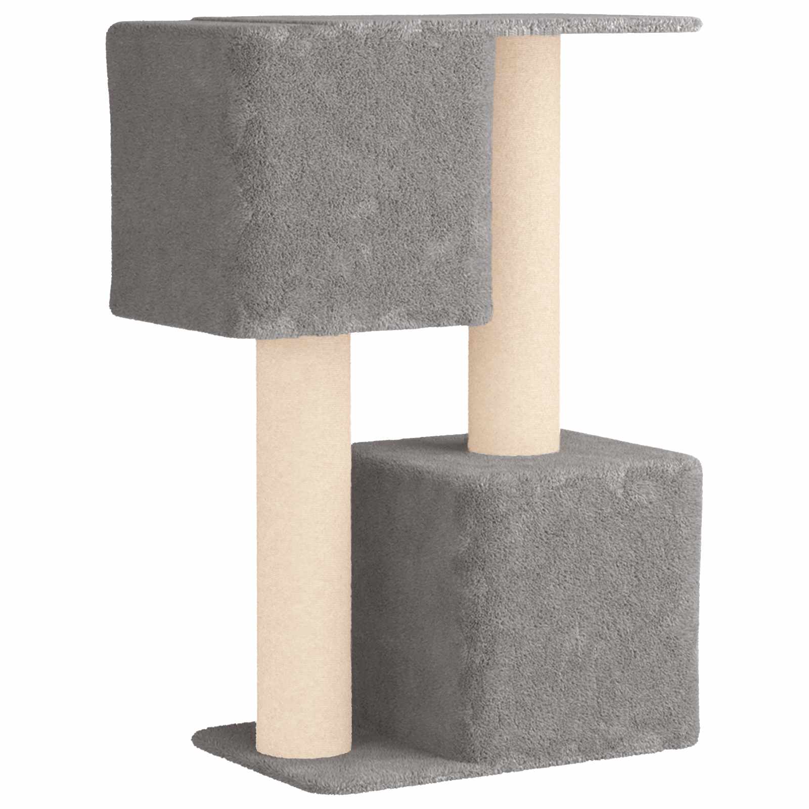 vidaXL Kattenboom met sisal krabpalen Lichtgrijs 114 cm