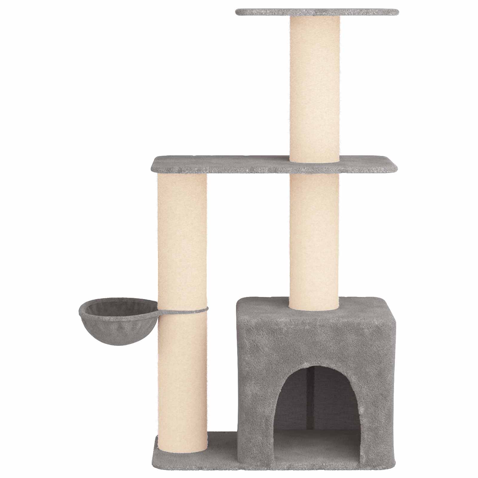 vidaXL Kattenboom met sisal krabpalen Lichtgrijs 133 cm