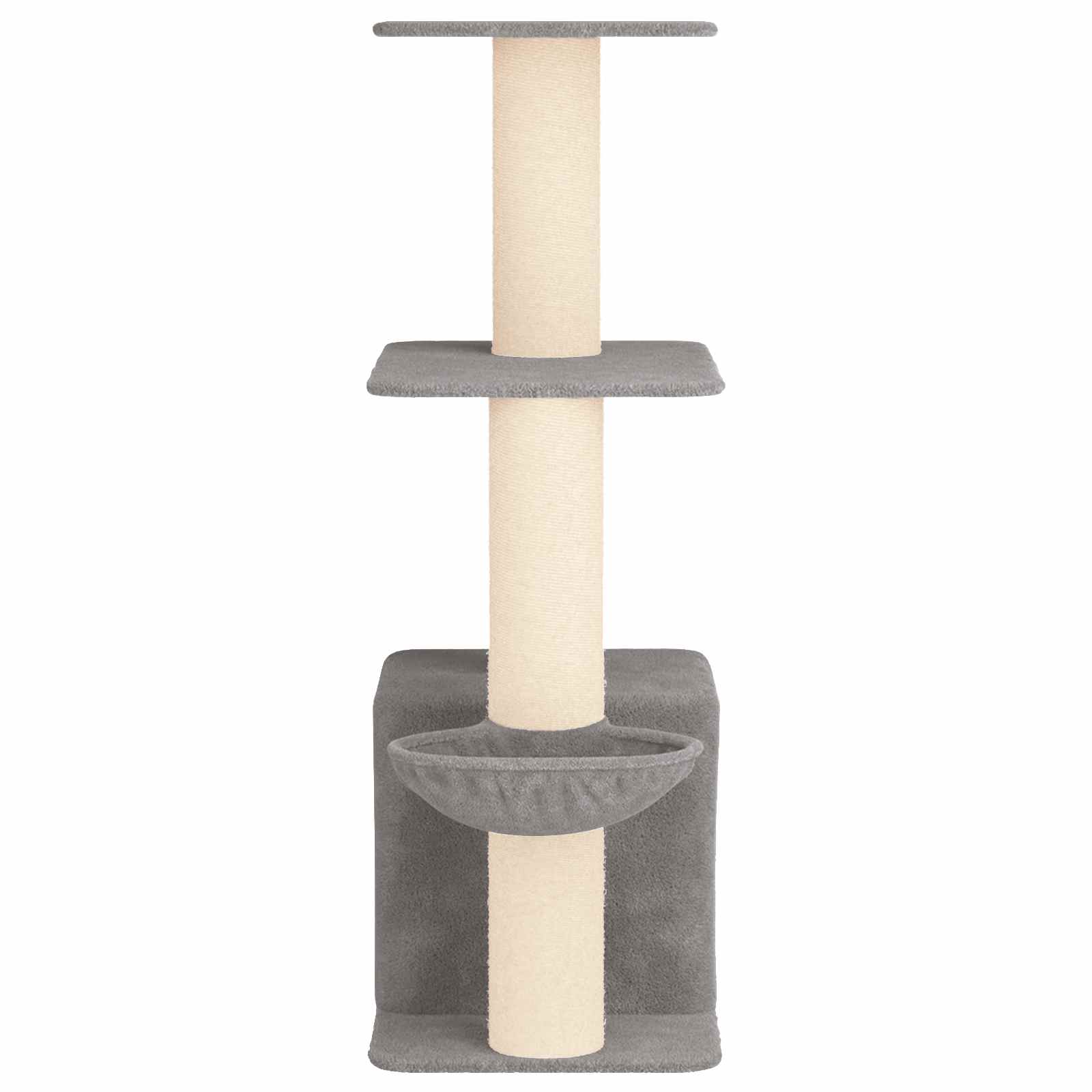 vidaXL Kattenboom met sisal krabpalen Lichtgrijs 133 cm