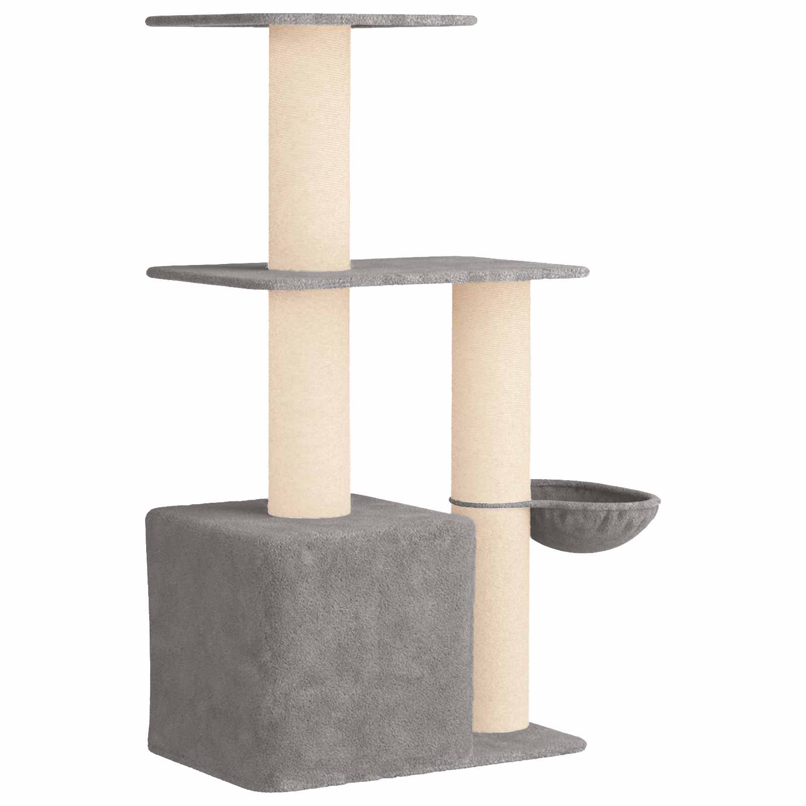 vidaXL Kattenboom met sisal krabpalen Lichtgrijs 133 cm
