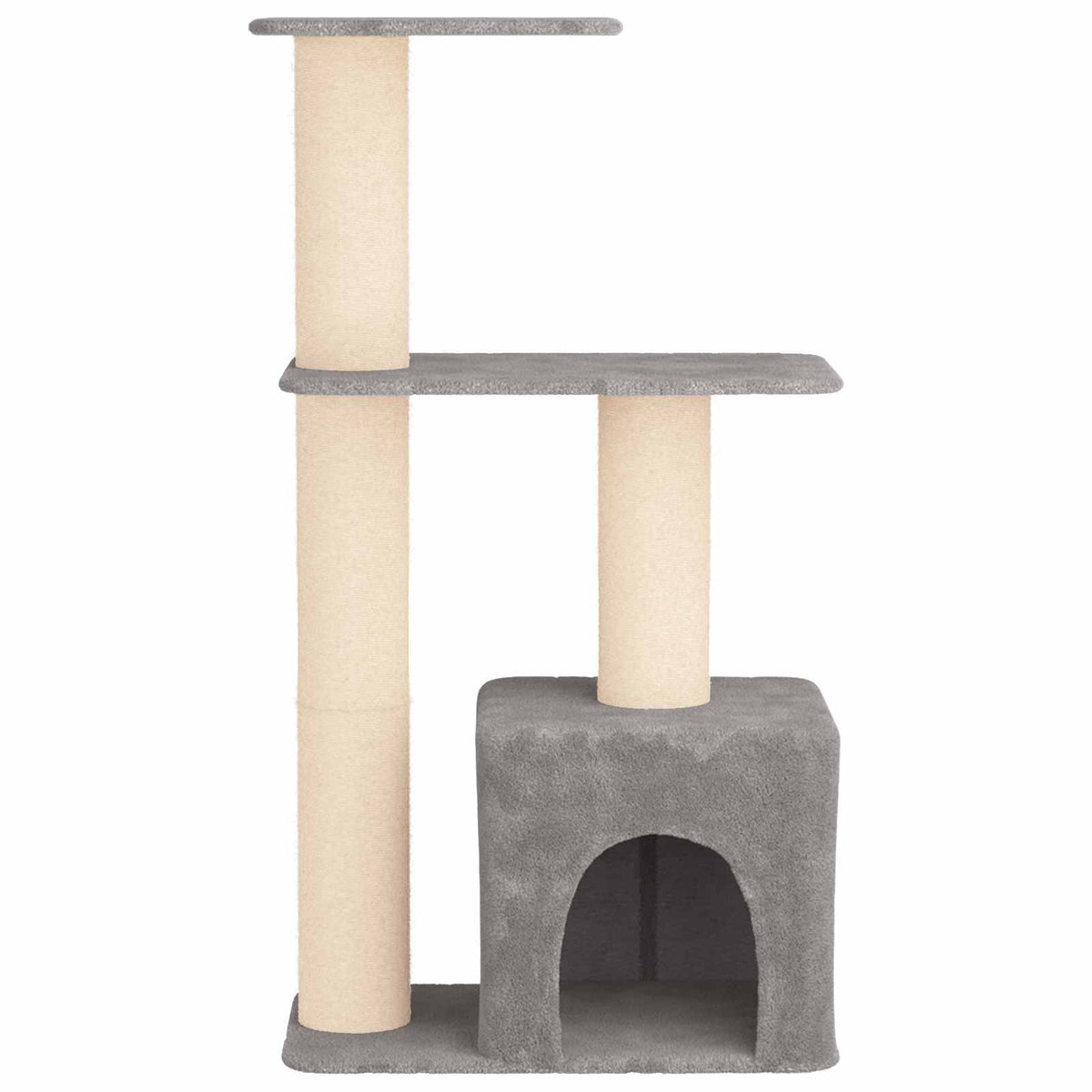 vidaXL Kattenboom met sisal krabpalen Lichtgrijs 133 cm