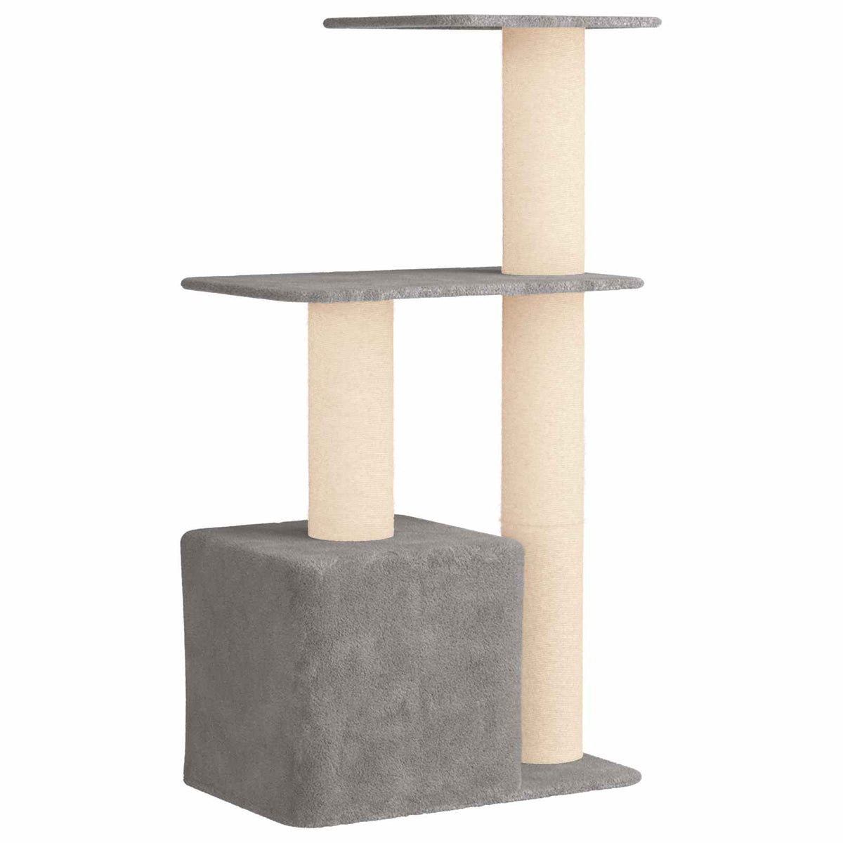 vidaXL Kattenboom met sisal krabpalen Lichtgrijs 133 cm