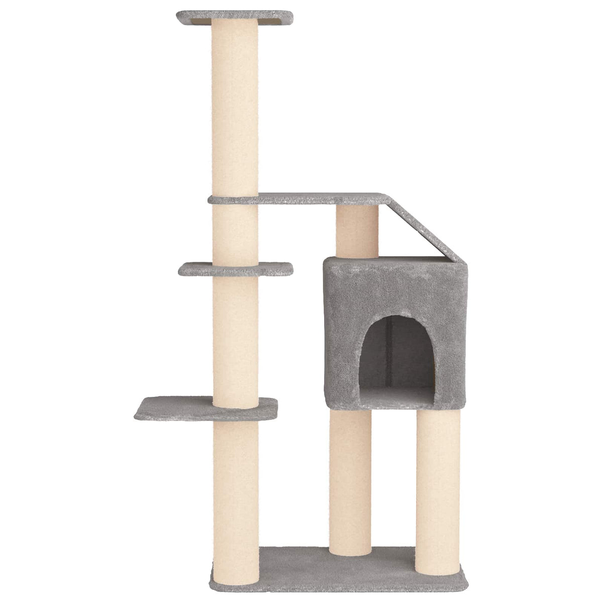 vidaXL Kattenboom met sisal krabpalen Lichtgrijs 183 cm