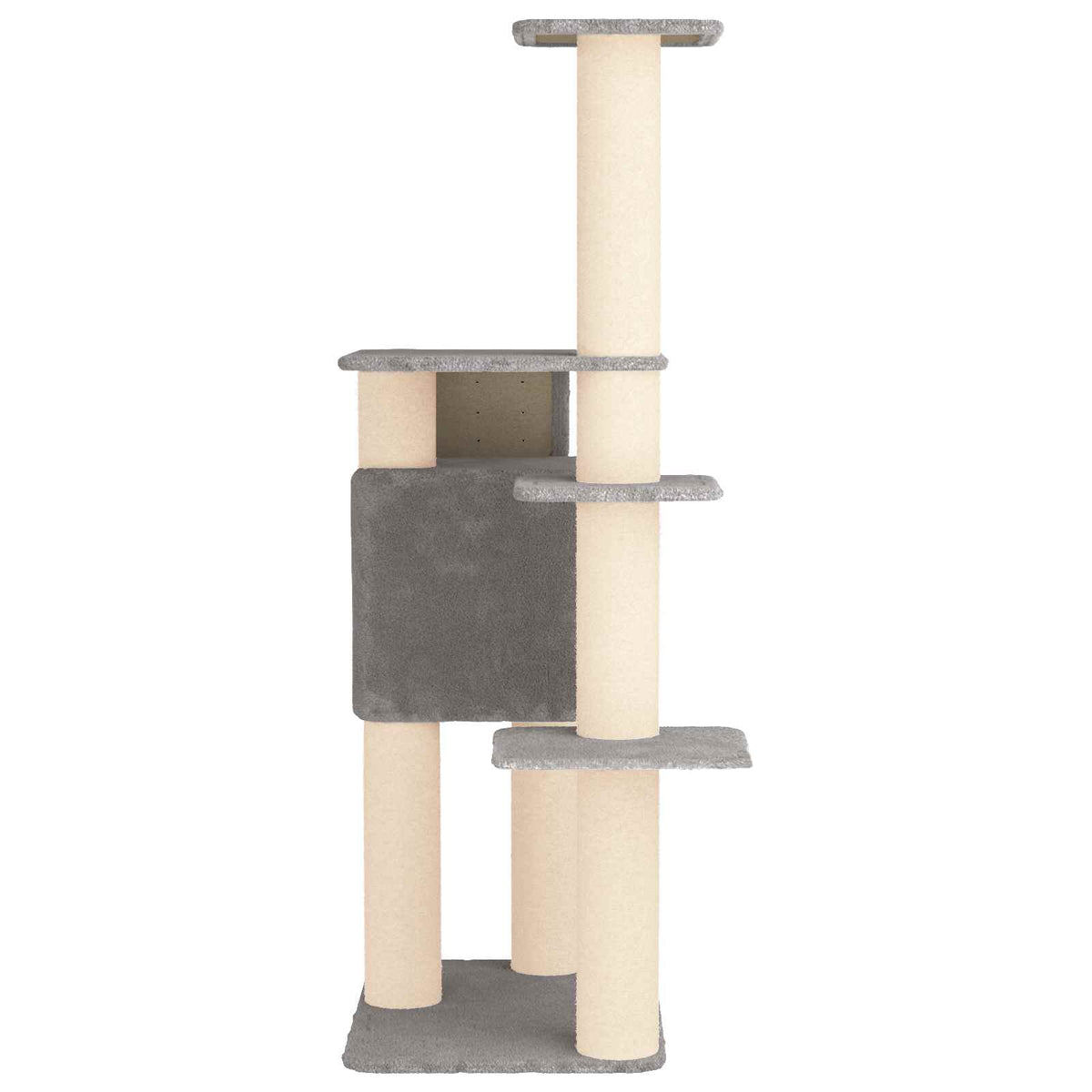 vidaXL Kattenboom met sisal krabpalen Lichtgrijs 183 cm