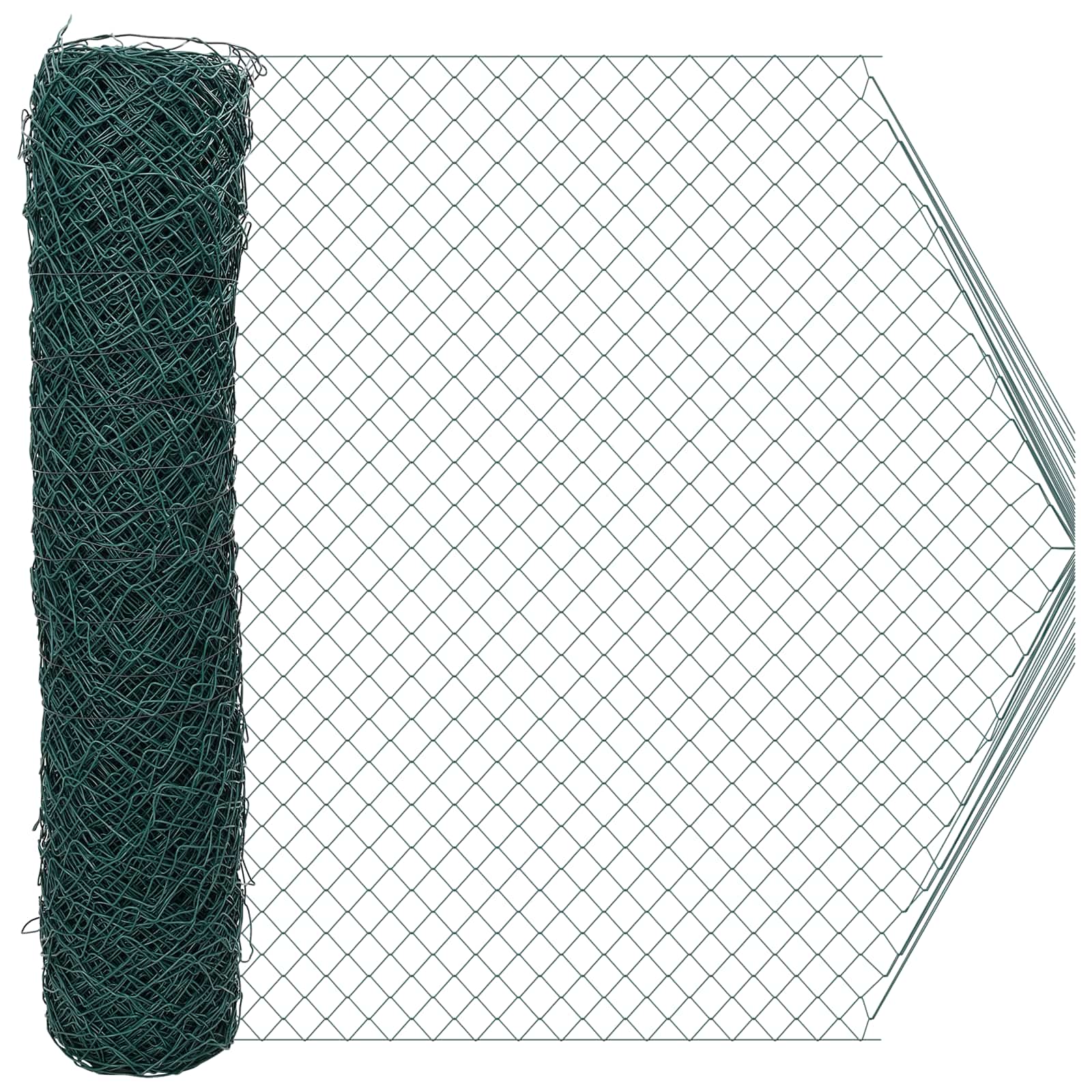 vidaXL Draadgaashek Groen 2 x 10 m Staal