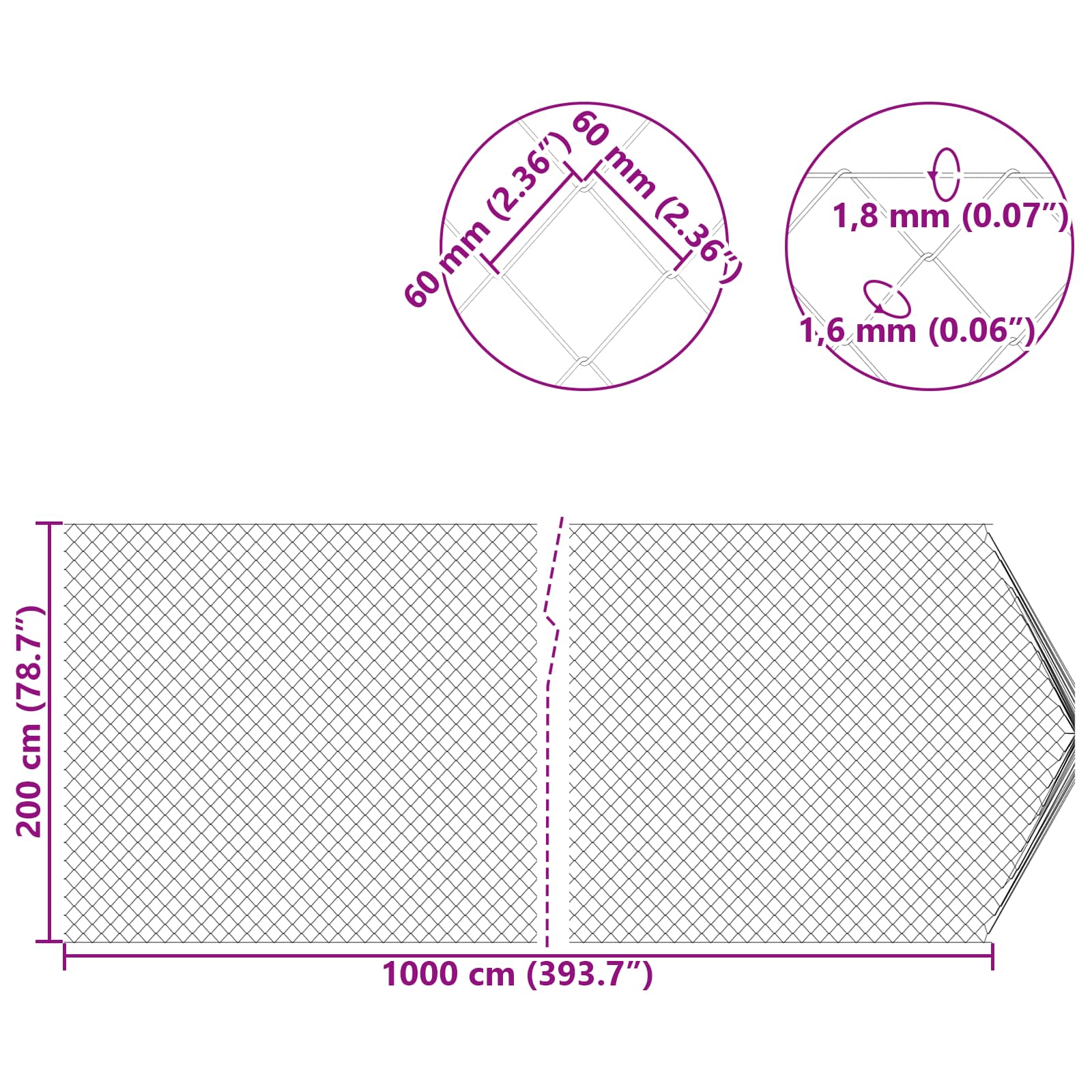 vidaXL Kettenschakelhek Gegalvaniseerd 2 x 10 m Glas