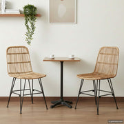 vidaXL Eetkamerstoel 2 pcs Naturel 41 x 55 x 85 cm Rattan en staal
