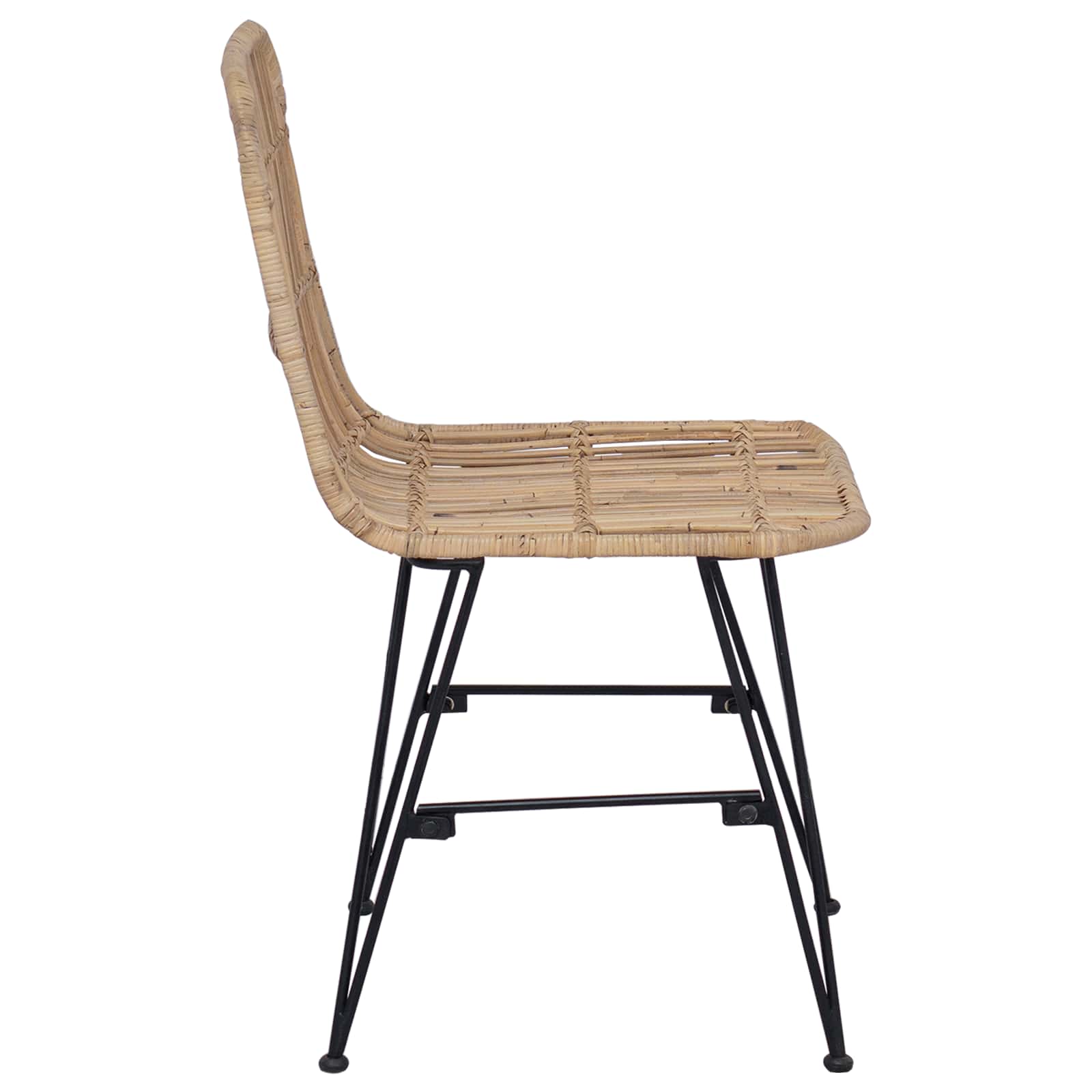 vidaXL Eetkamerstoel 2 pcs Naturel 41 x 55 x 85 cm Rattan en staal