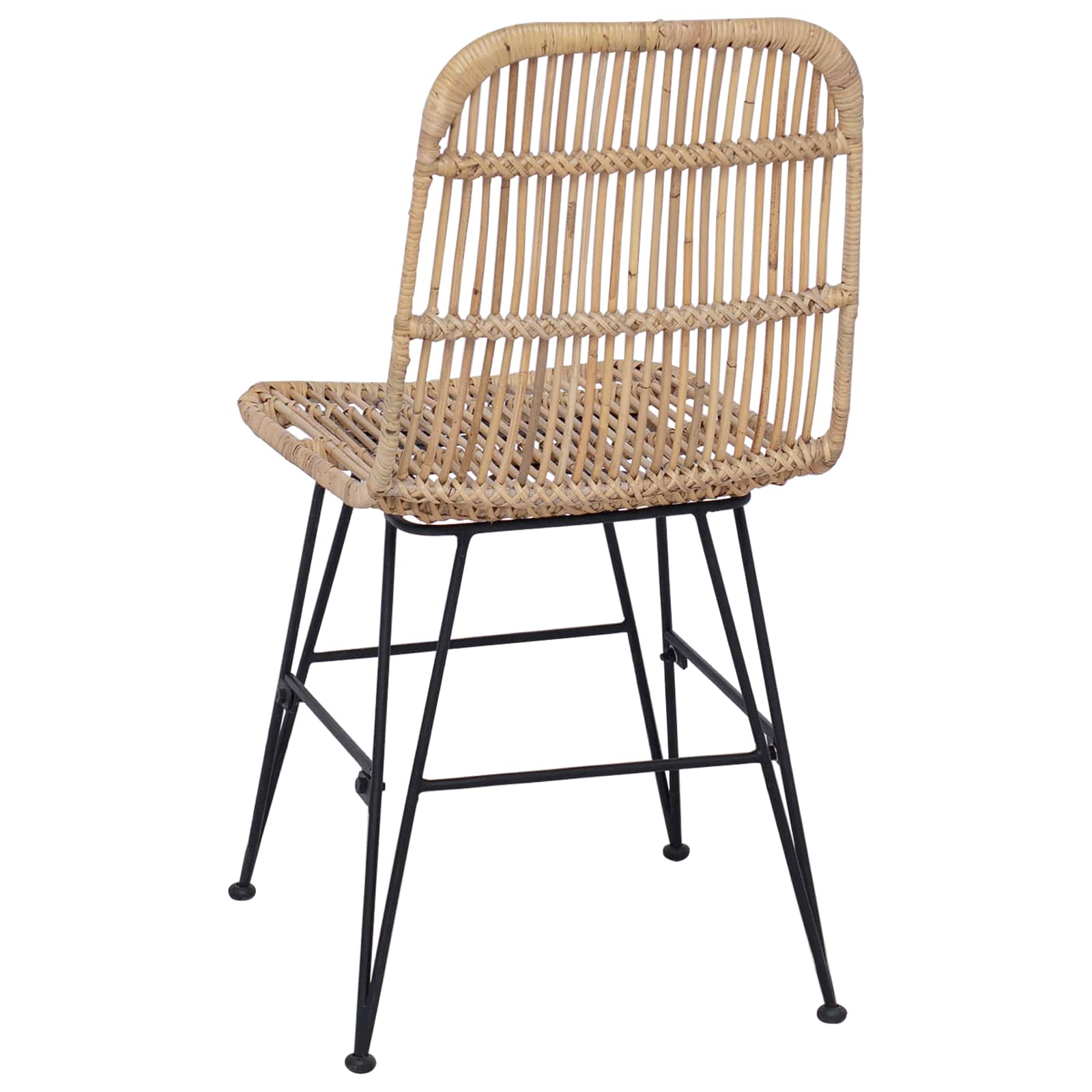 vidaXL Eetkamerstoel 2 pcs Naturel 41 x 55 x 85 cm Rattan en staal