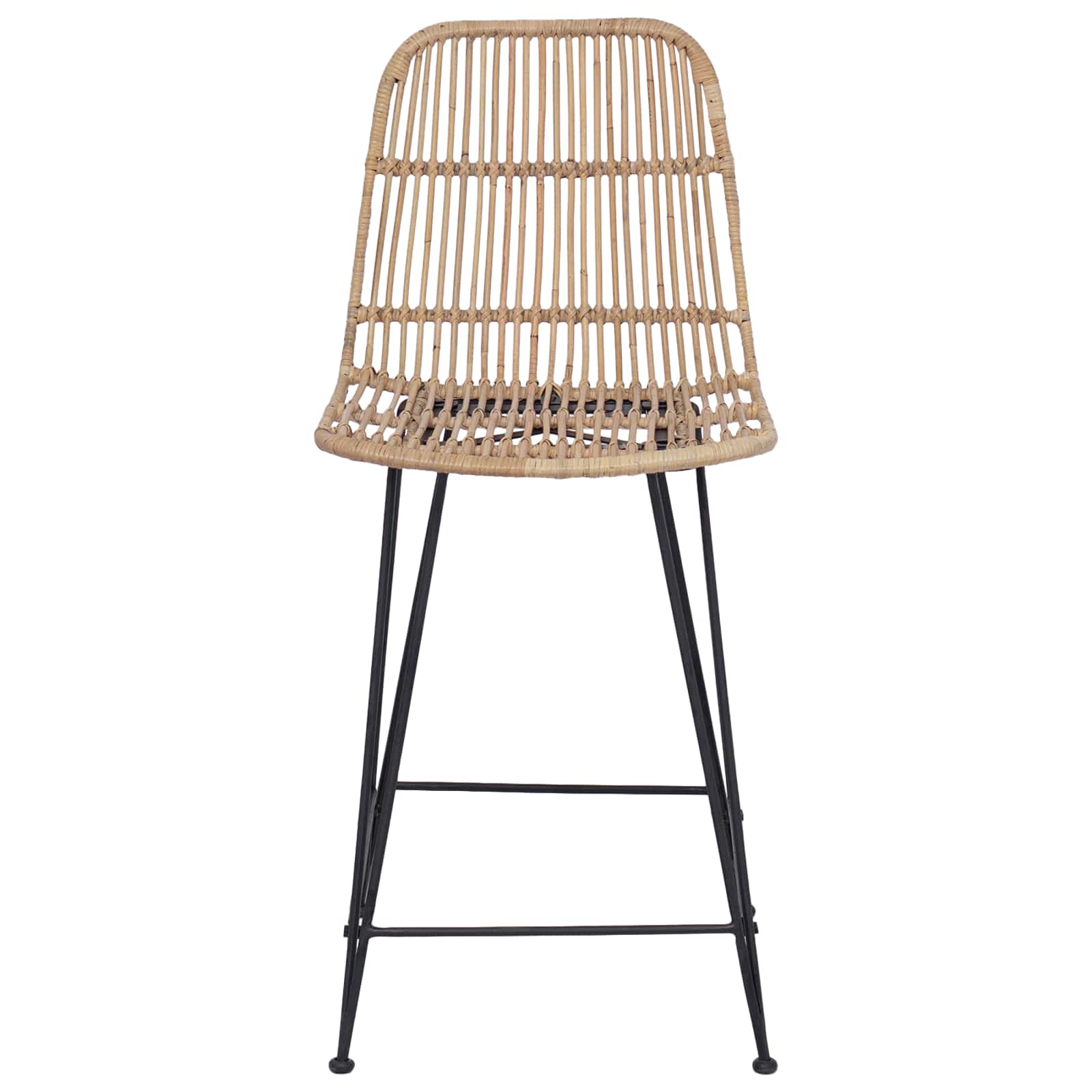 vidaXL Barkruk 2 pcs Naturel 44 x 54 x 96 cm Rattan en staal