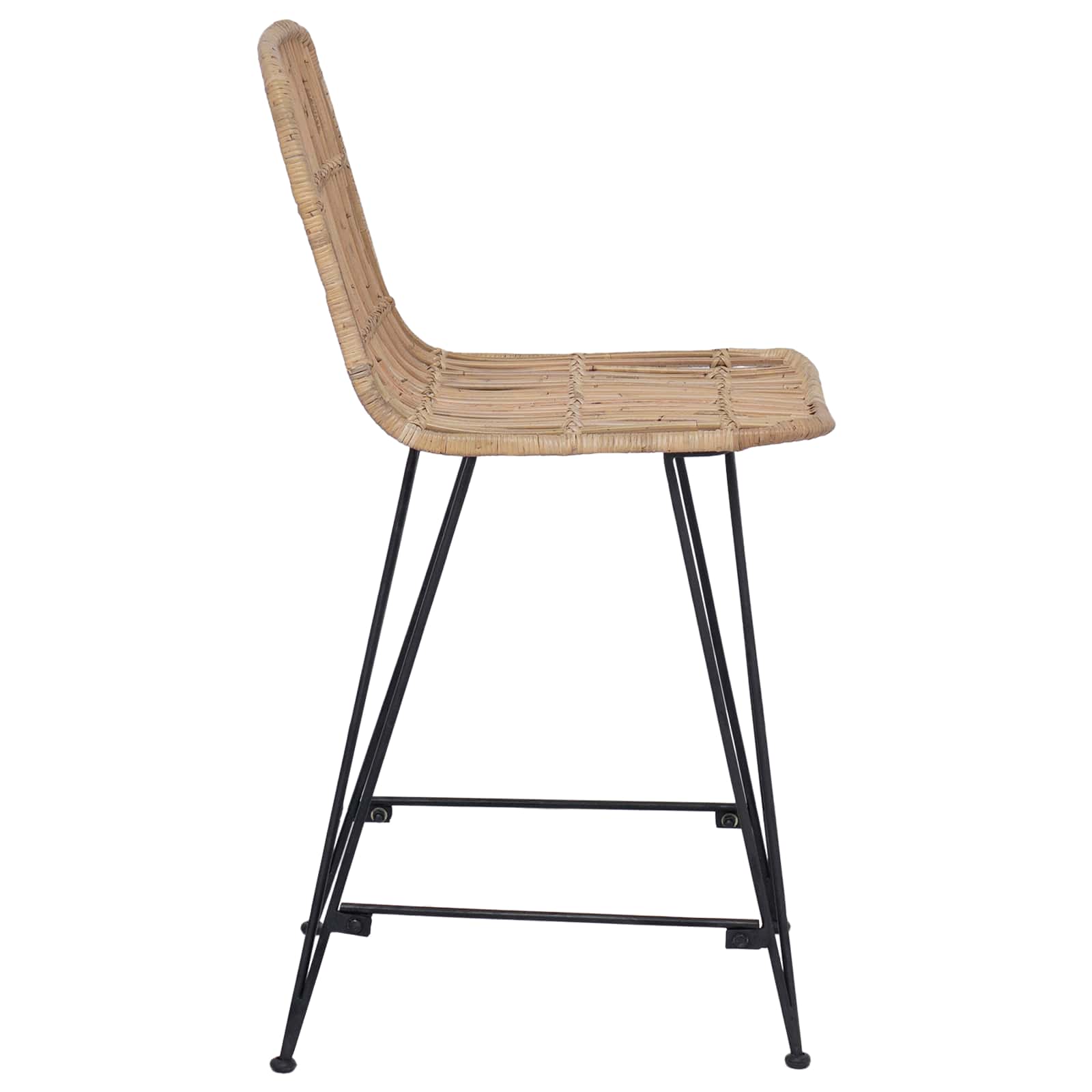 vidaXL Barkruk 2 pcs Naturel 44 x 54 x 96 cm Rattan en staal