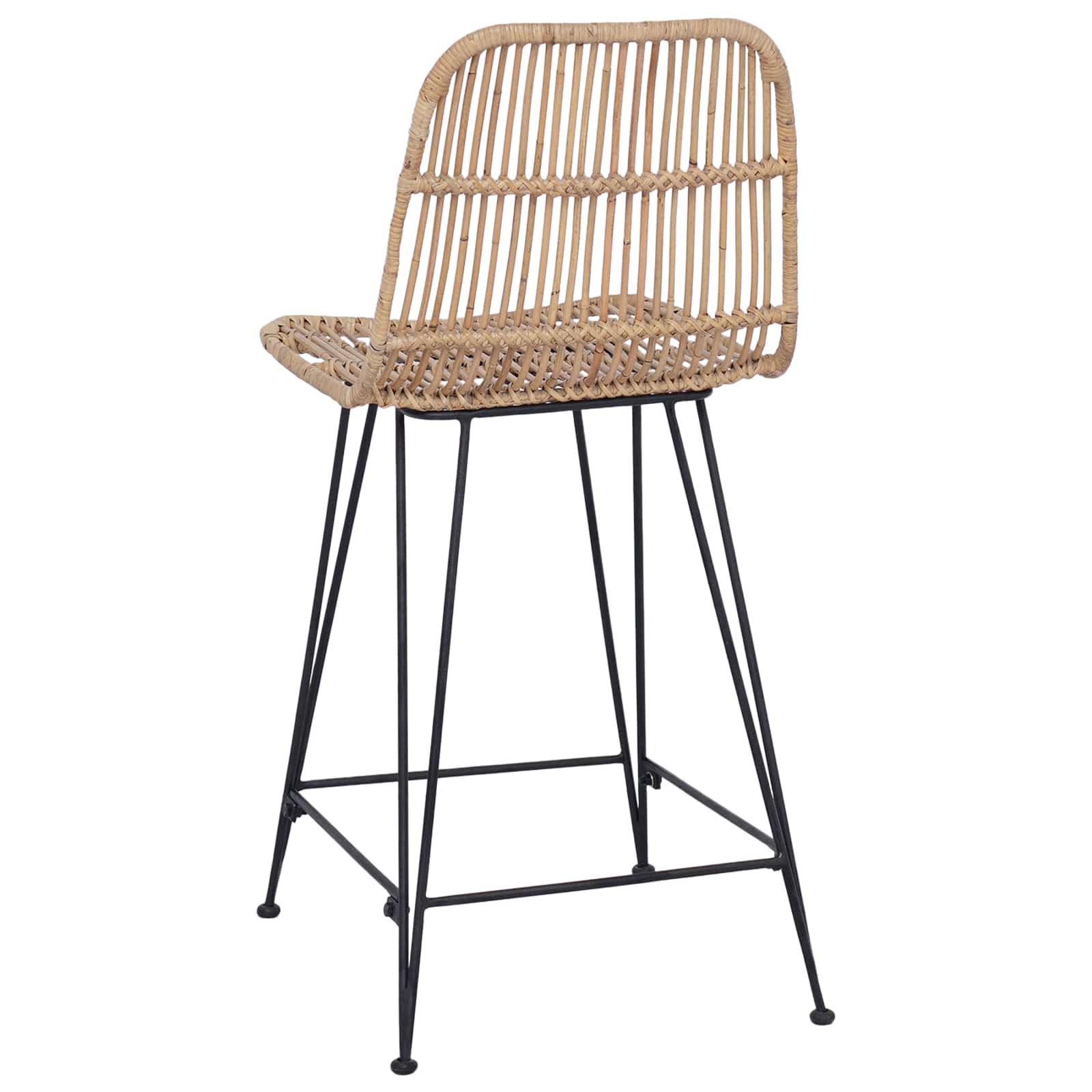 vidaXL Barkruk 2 pcs Naturel 44 x 54 x 96 cm Rattan en staal