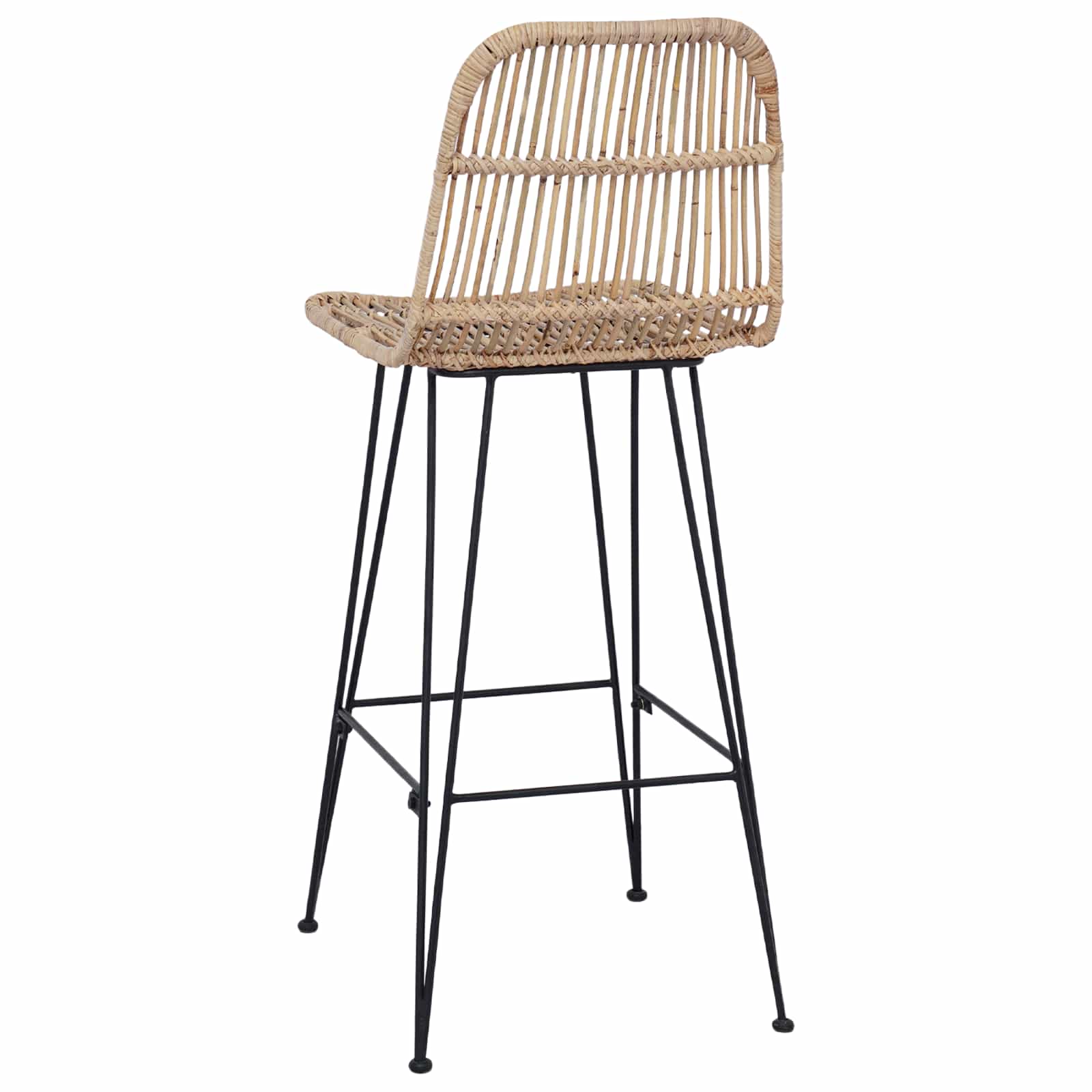 vidaXL Barkruk 2 pcs Naturel 44 x 55 x 109 cm Rattan en staal