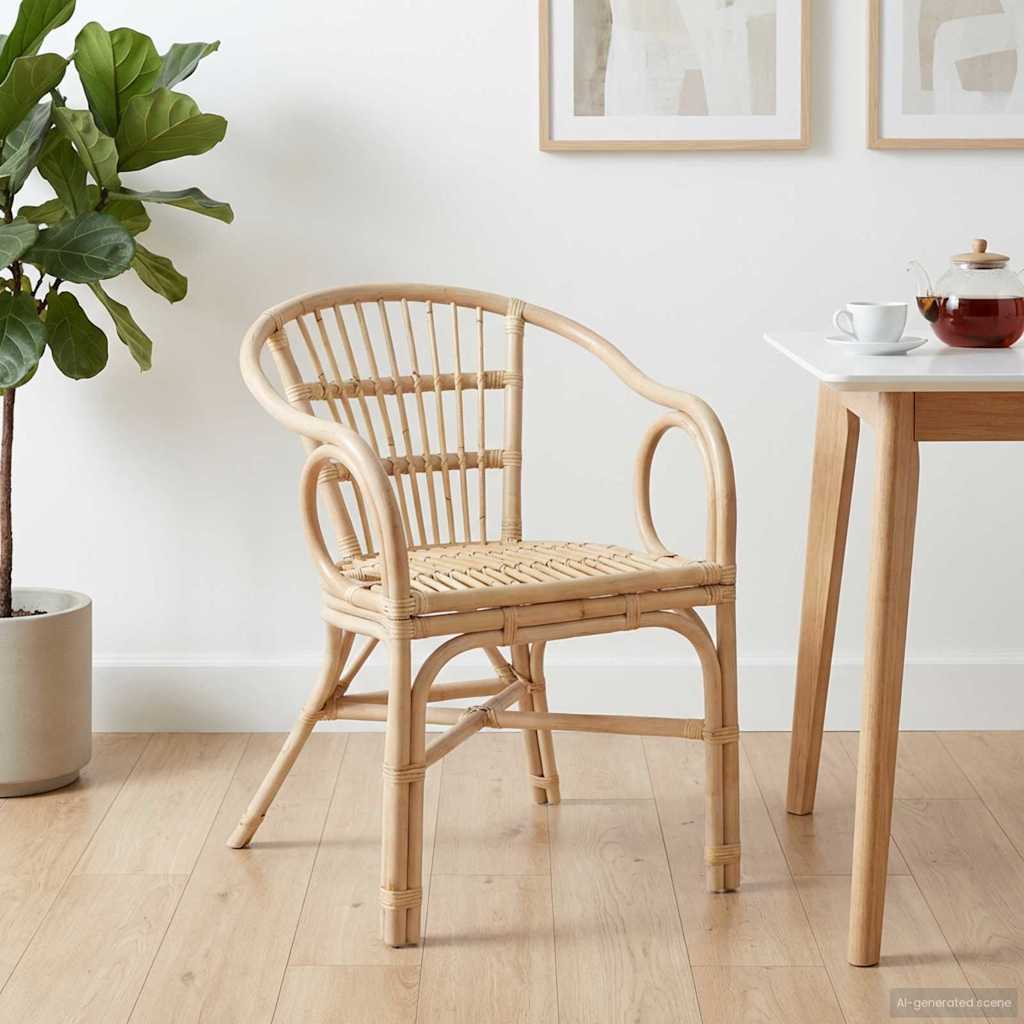 vidaXL Stapelstoel Naturel 58 x 60 x 81 cm Rattan