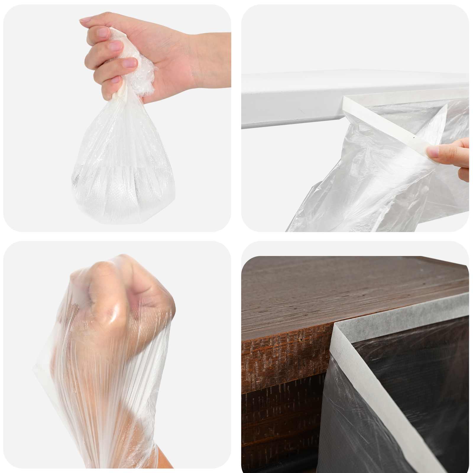 vidaXL Stofdoek met plakband 12 pcs Doorzichtig 55 x 3300 cm HDPE