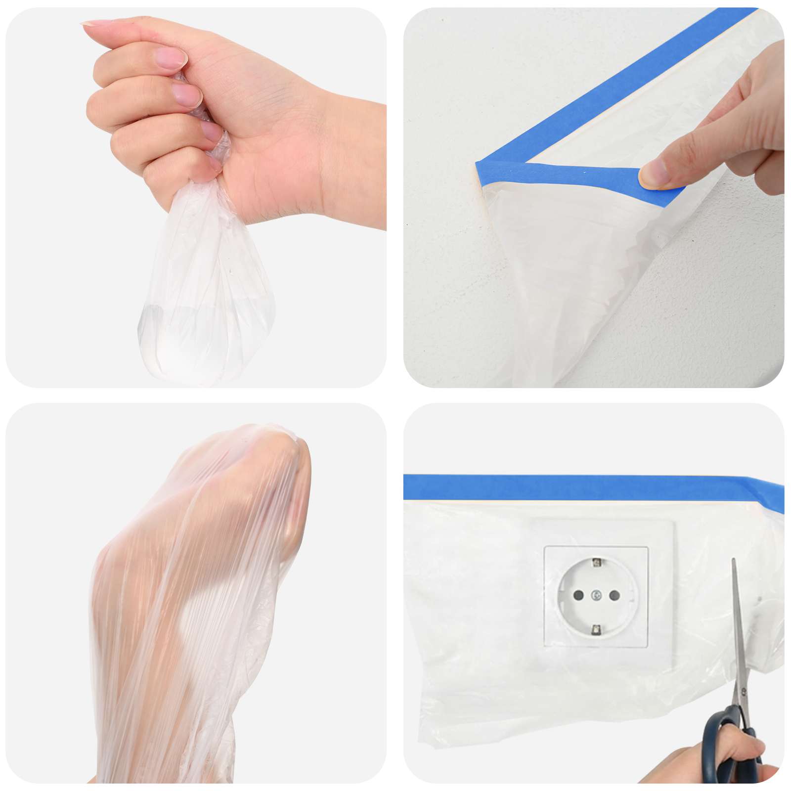 vidaXL Maskeringfilm met plakband Transparant en Blauw
