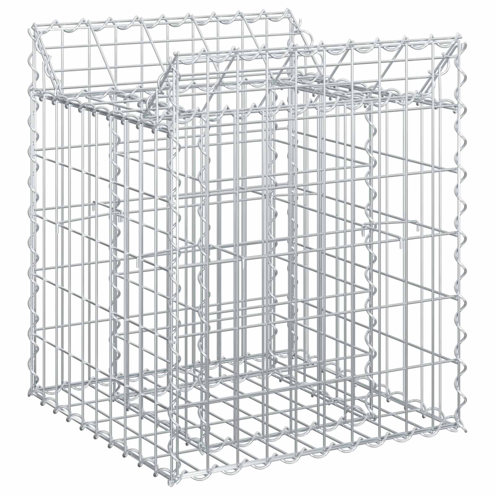 vidaXL Gabion Verhoogd Bed 2 pcs Zilver 300 x 50 x 60 cm