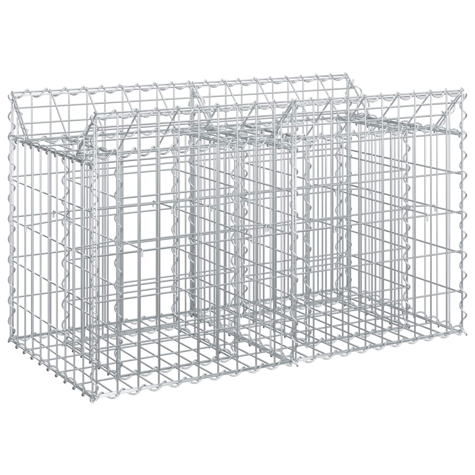 vidaXL Gabion Verhoogd Bed 2 pcs Zilver 300 x 50 x 60 cm