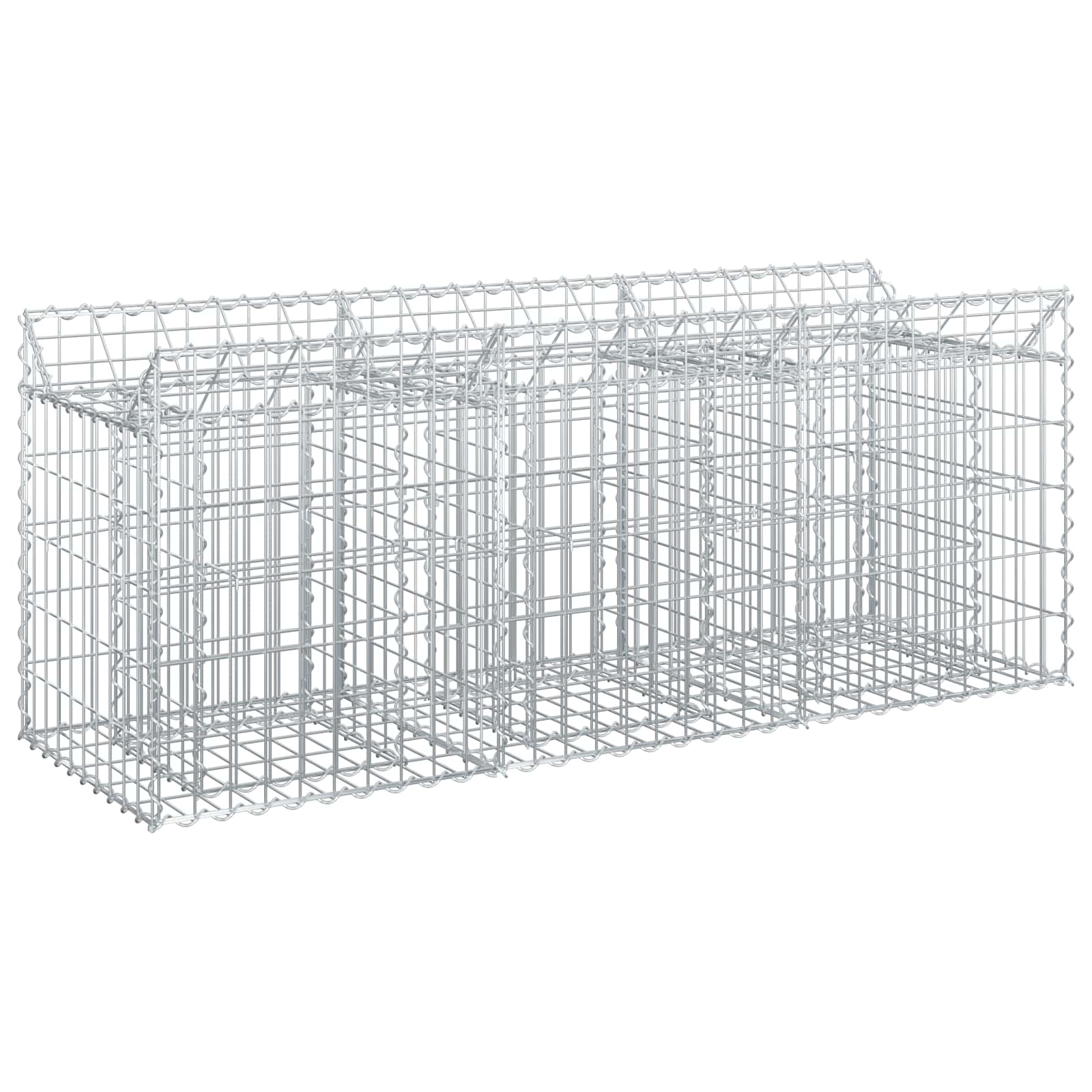 vidaXL Gabion Verhoogd Bed 2 pcs Zilver 300 x 50 x 60 cm