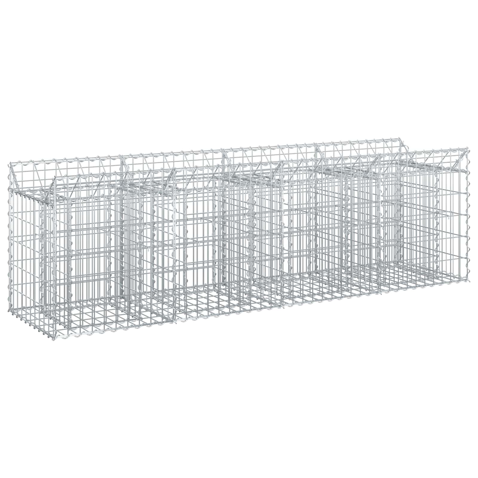 vidaXL Gabion Verhoogd Bed 2 pcs Zilver 300 x 50 x 60 cm