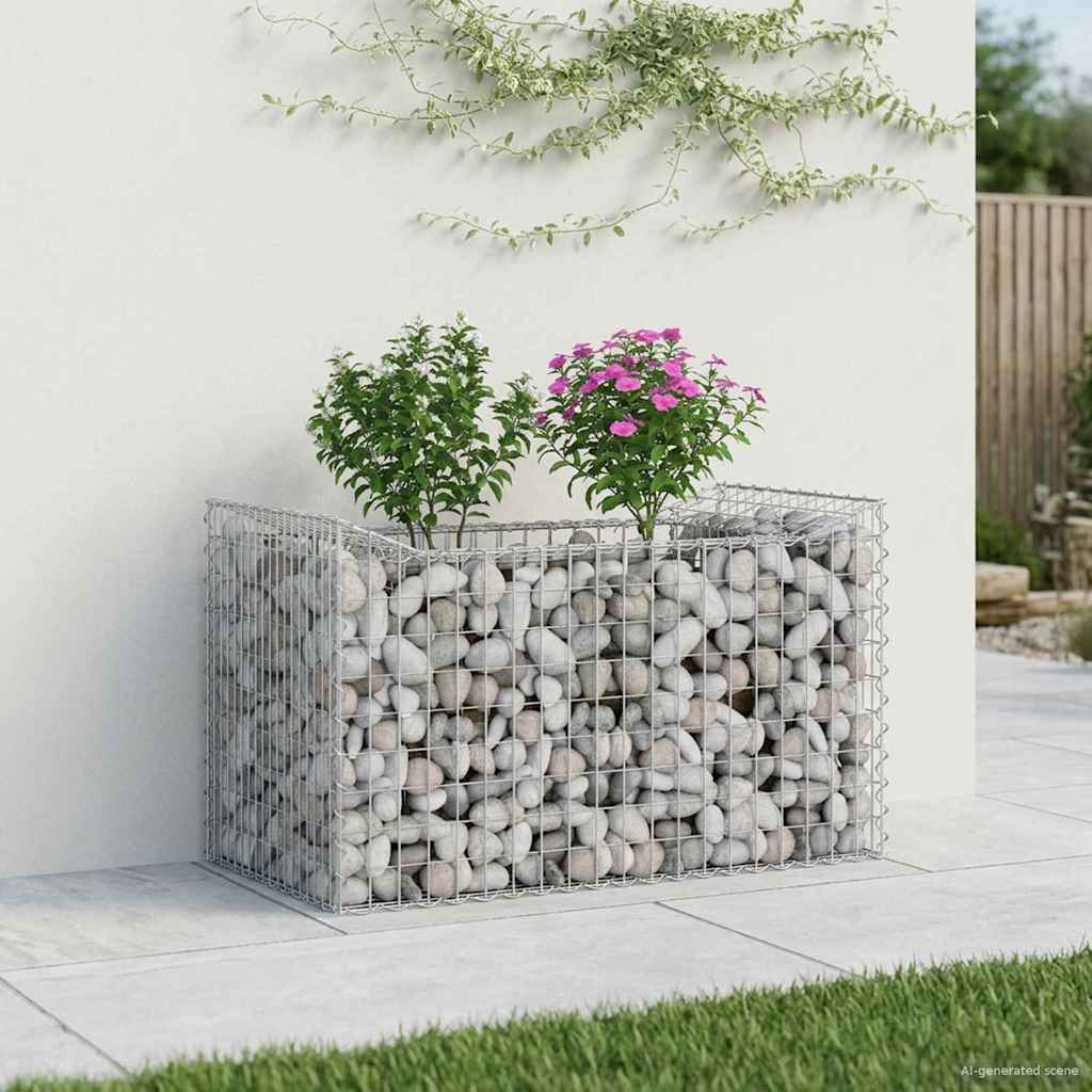 vidaXL Gabion Verhoogd Bed 2 pcs Zilver 300 x 50 x 60 cm