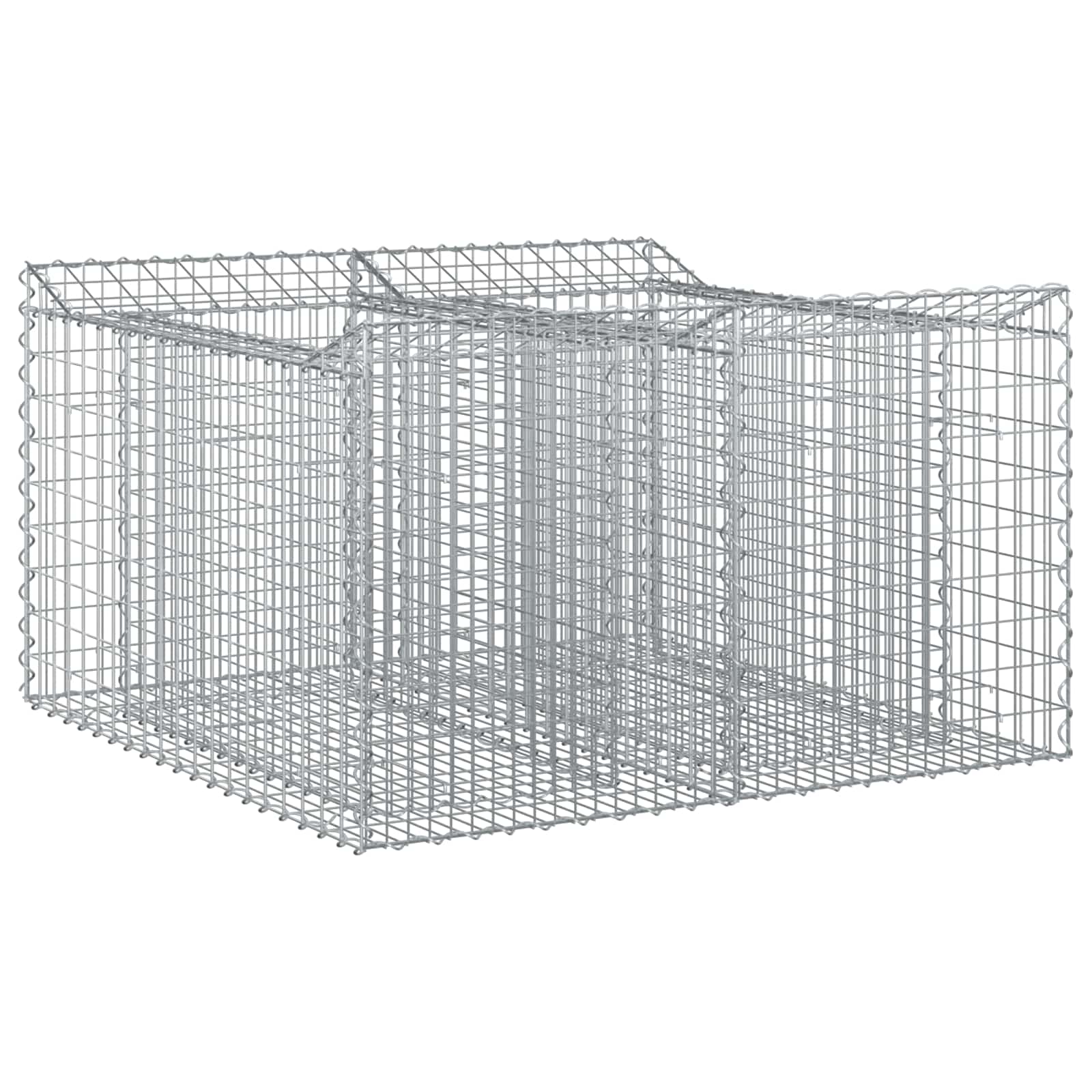 vidaXL Gabion Verhoogd Bed 2 pcs Zilver 300 x 50 x 60 cm
