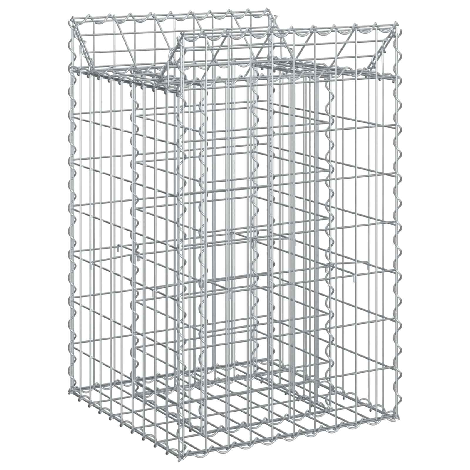 vidaXL Gabion Verhoogd Bed 2 pcs Zilver 300 x 50 x 60 cm