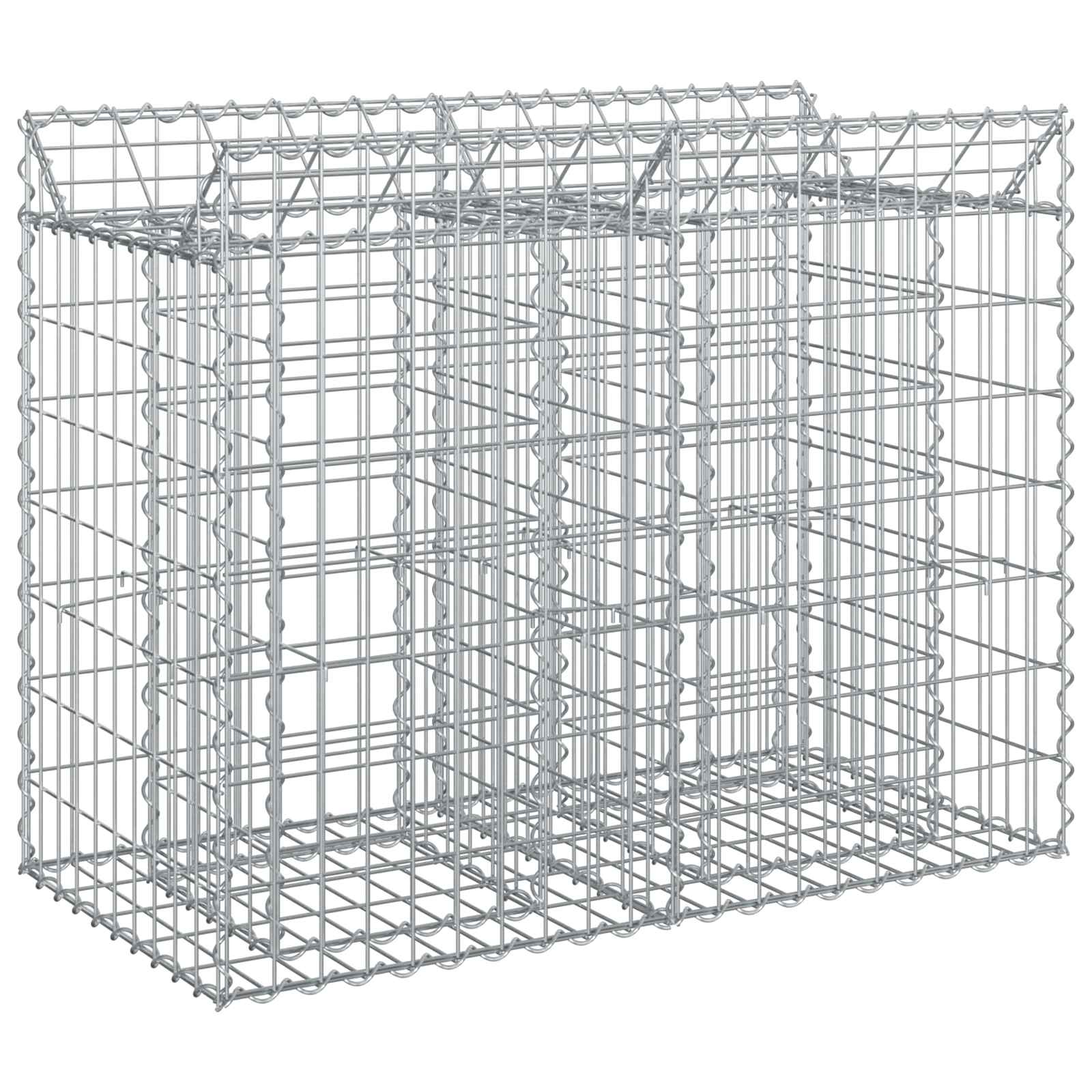 vidaXL Gabion Verhoogd Bed 2 pcs Zilver 300 x 50 x 60 cm